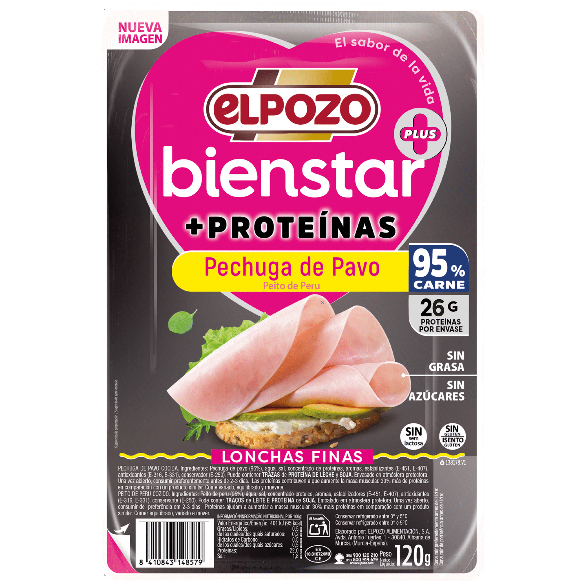 Fiambre de Peito de Peru Fatiado +Proteína