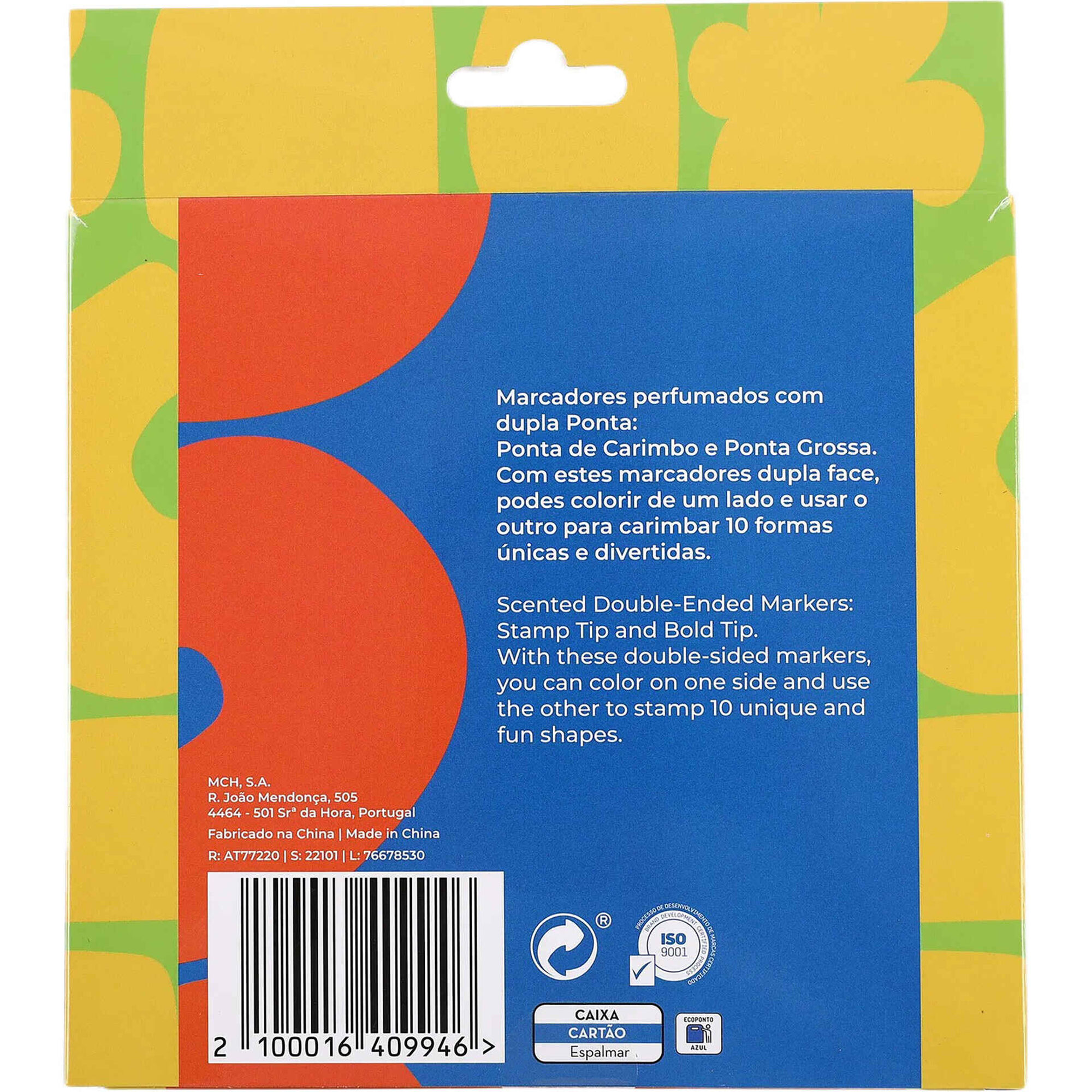 Marcadores de Colorir Ponta Dupla com Cheiro e Carimbo