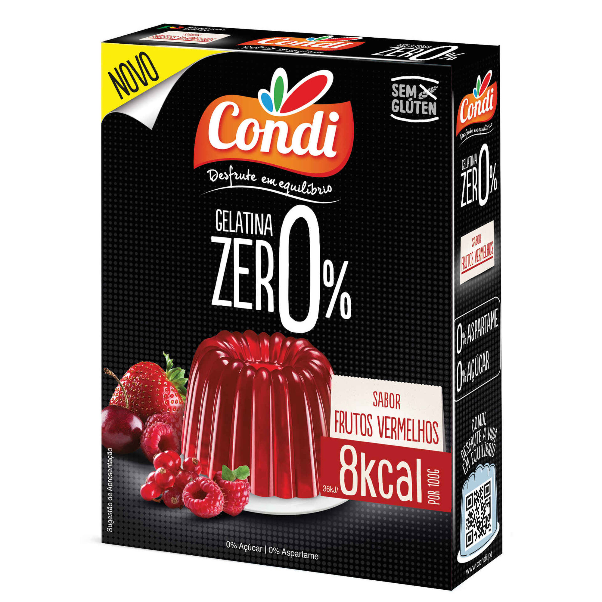 Gelatina em Pó Zero% de Frutos Vermelhos