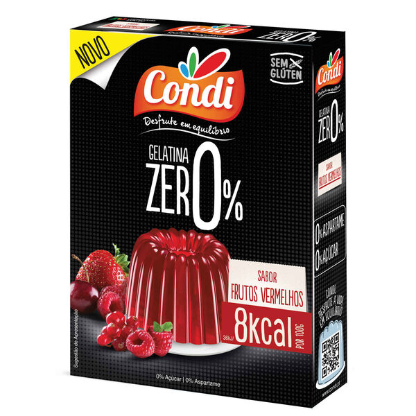 Gelatina em Pó Zero% de Frutos Vermelhos Condi
