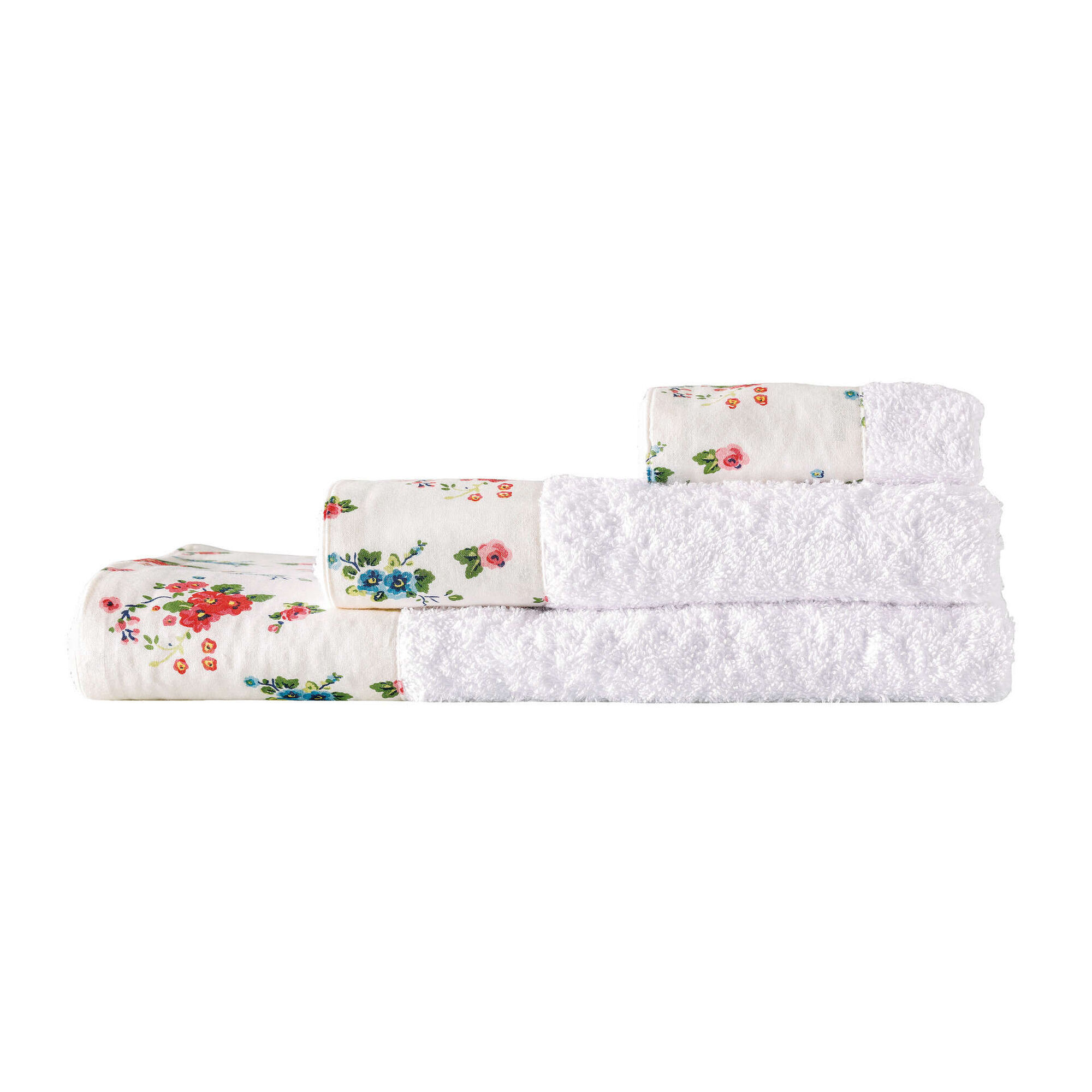 Conjunto 3 Toalhas Brancas Flower Up Conjunto 3 Toalhas Brancas Flower Up