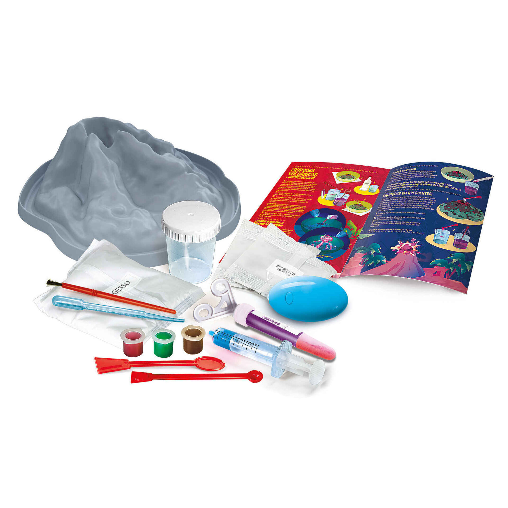 Clementoni - Kit Ci&ecirc;ncia & Jogo Vulc&atilde;o Brilhante