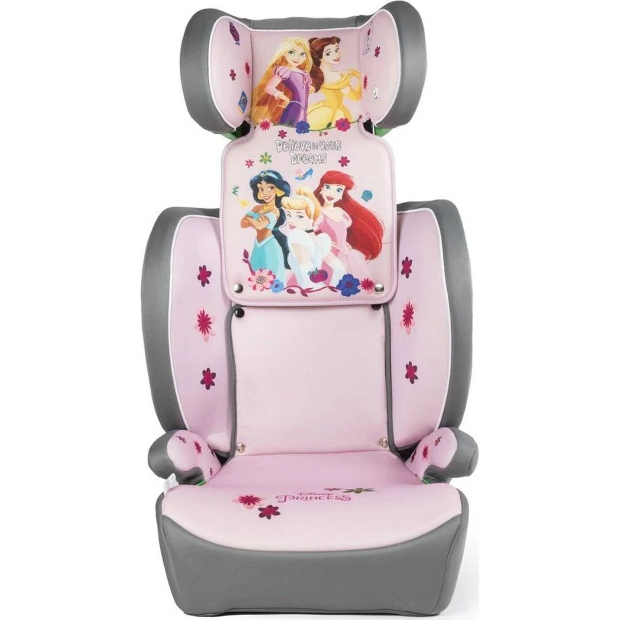 Cadeira Auto I-Size 100-150cm Princesas Rosa e Cinza Disney