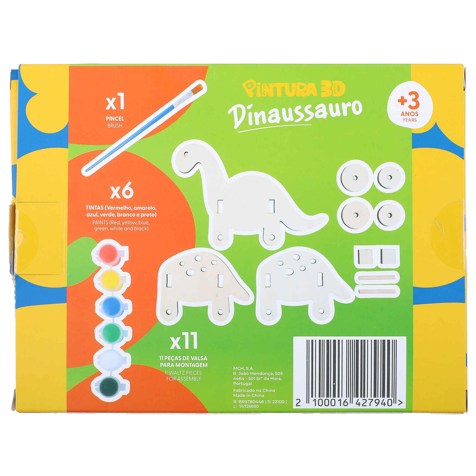 Kit de  Puzzle 3D Dinossauro (v&aacute;rios modelos) Pintura