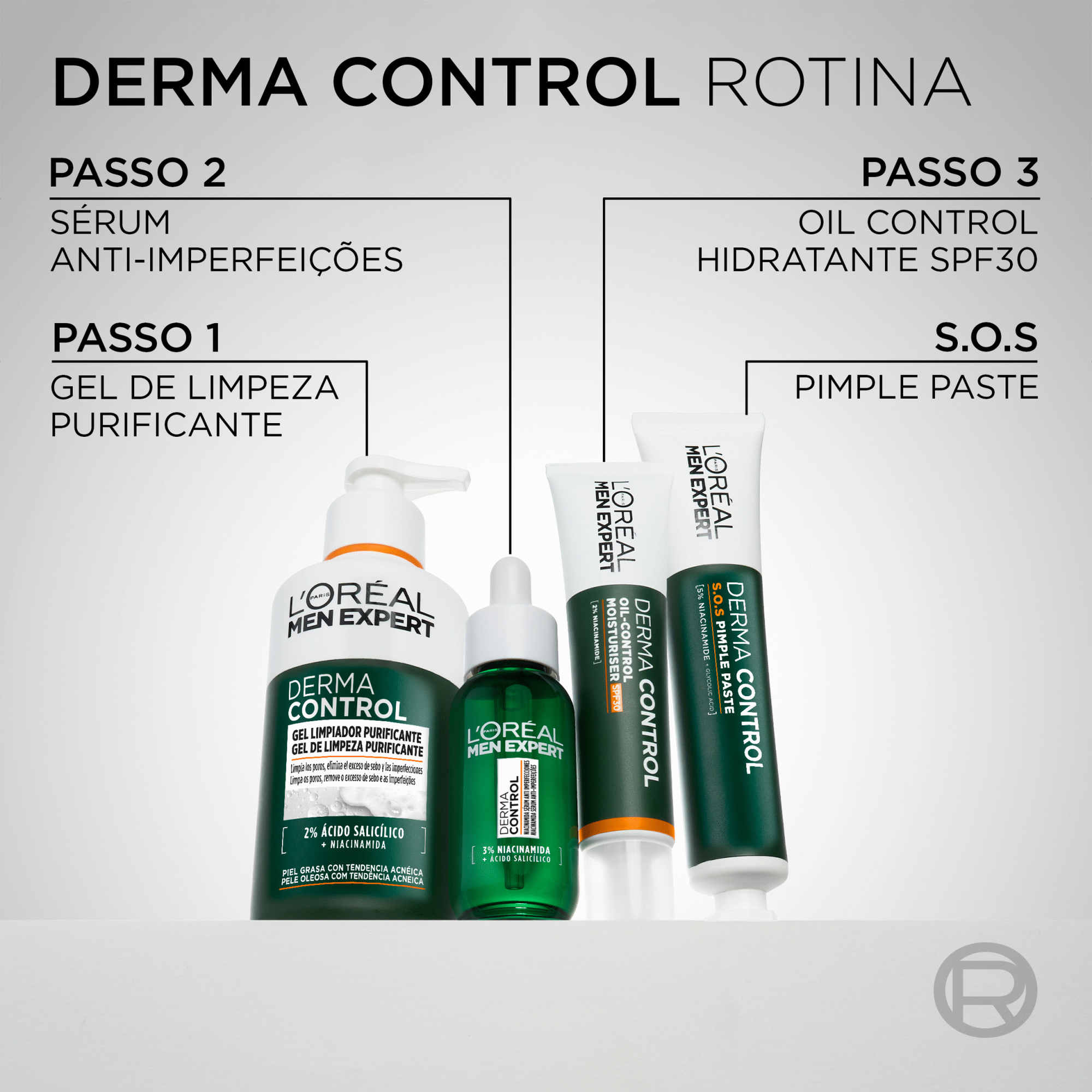 S&eacute;rum de Rosto Derma Control Anti-Imperfei&ccedil;&otilde;es L'Or&eacute;al Paris Men Expert