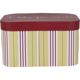Caixa Riscas Finas Amarelo e Vermelho 25,5x17,5x14,5cm Kasa