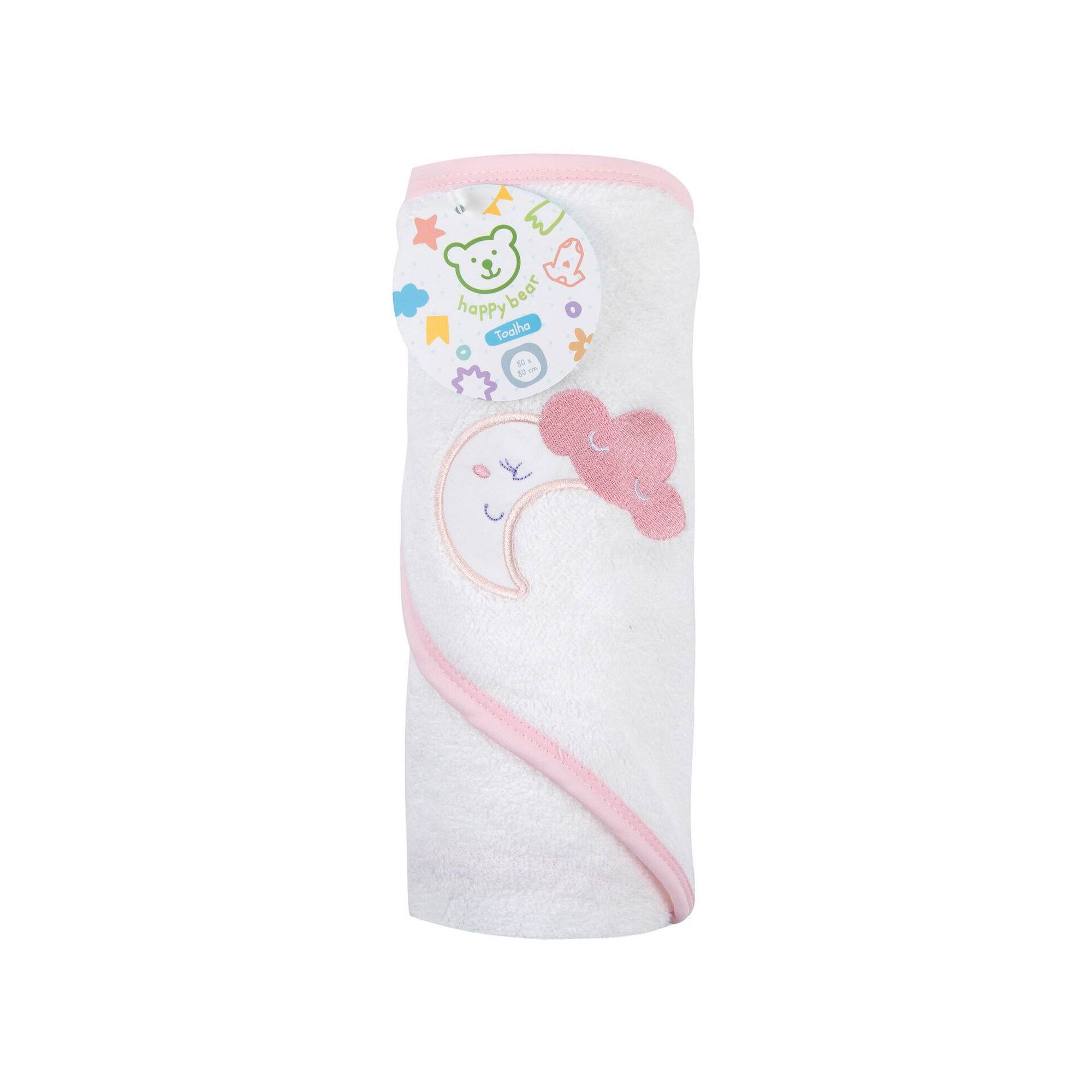 Toalha Com Bordado Luas Rosa