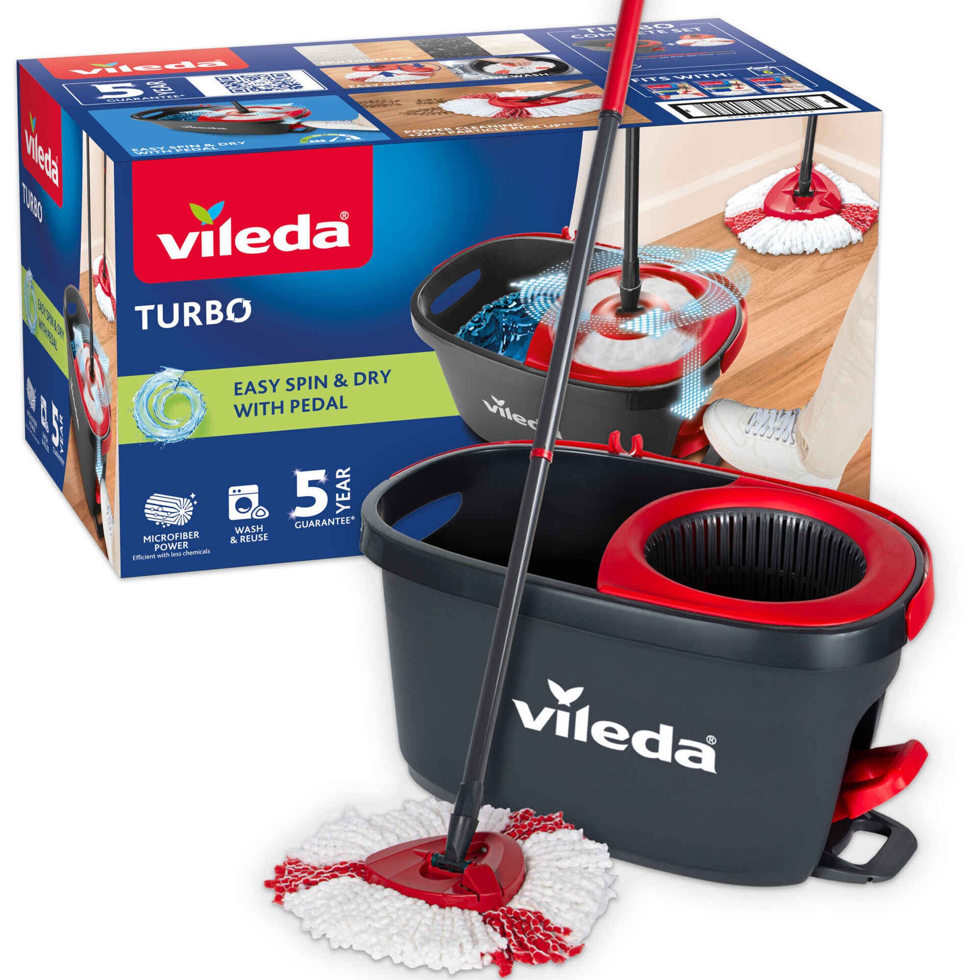 Sistema Turbo Esfregona e Balde com Pedal Vileda
