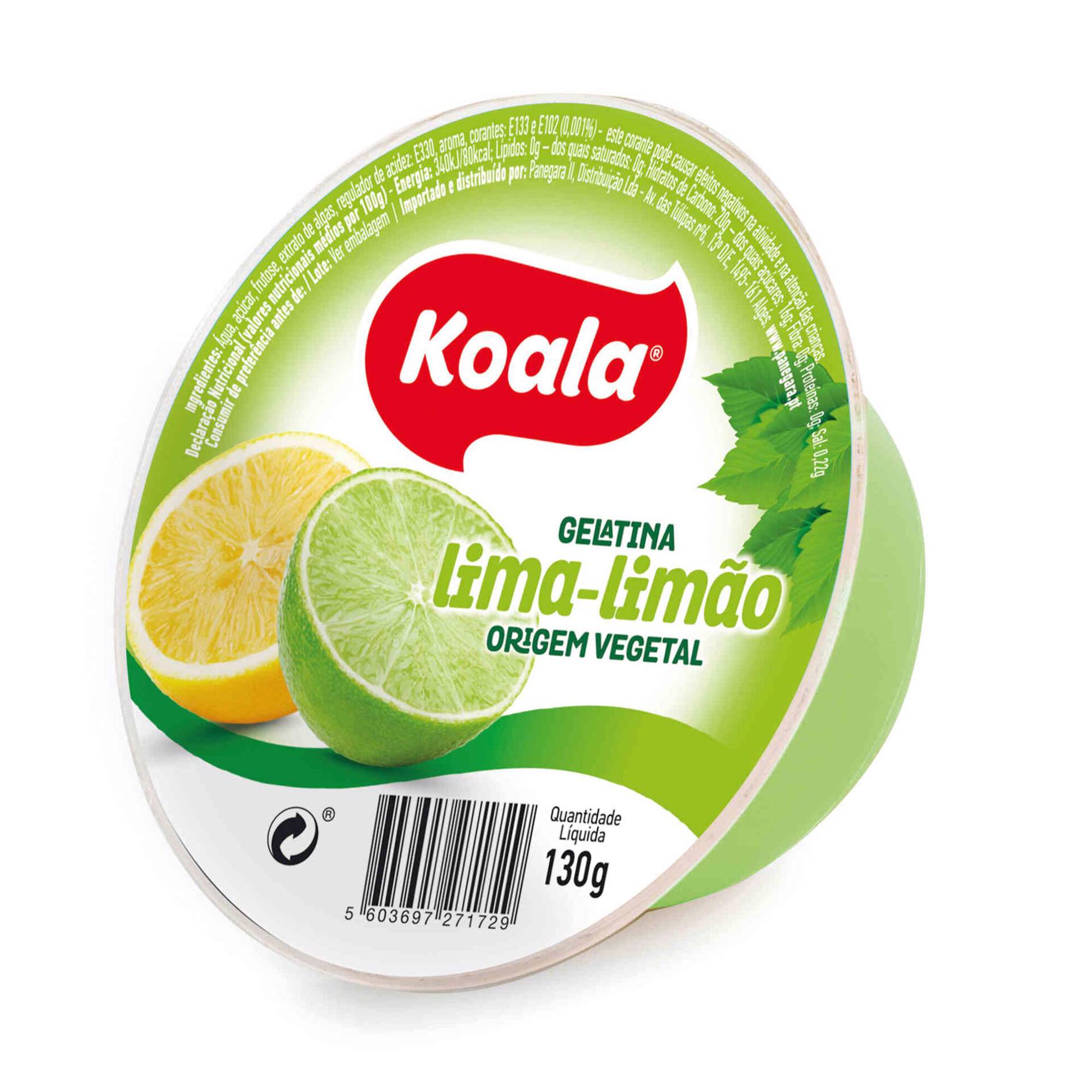 Gelatina Pronta Vegetal Lima-Lim&atilde;o Koala