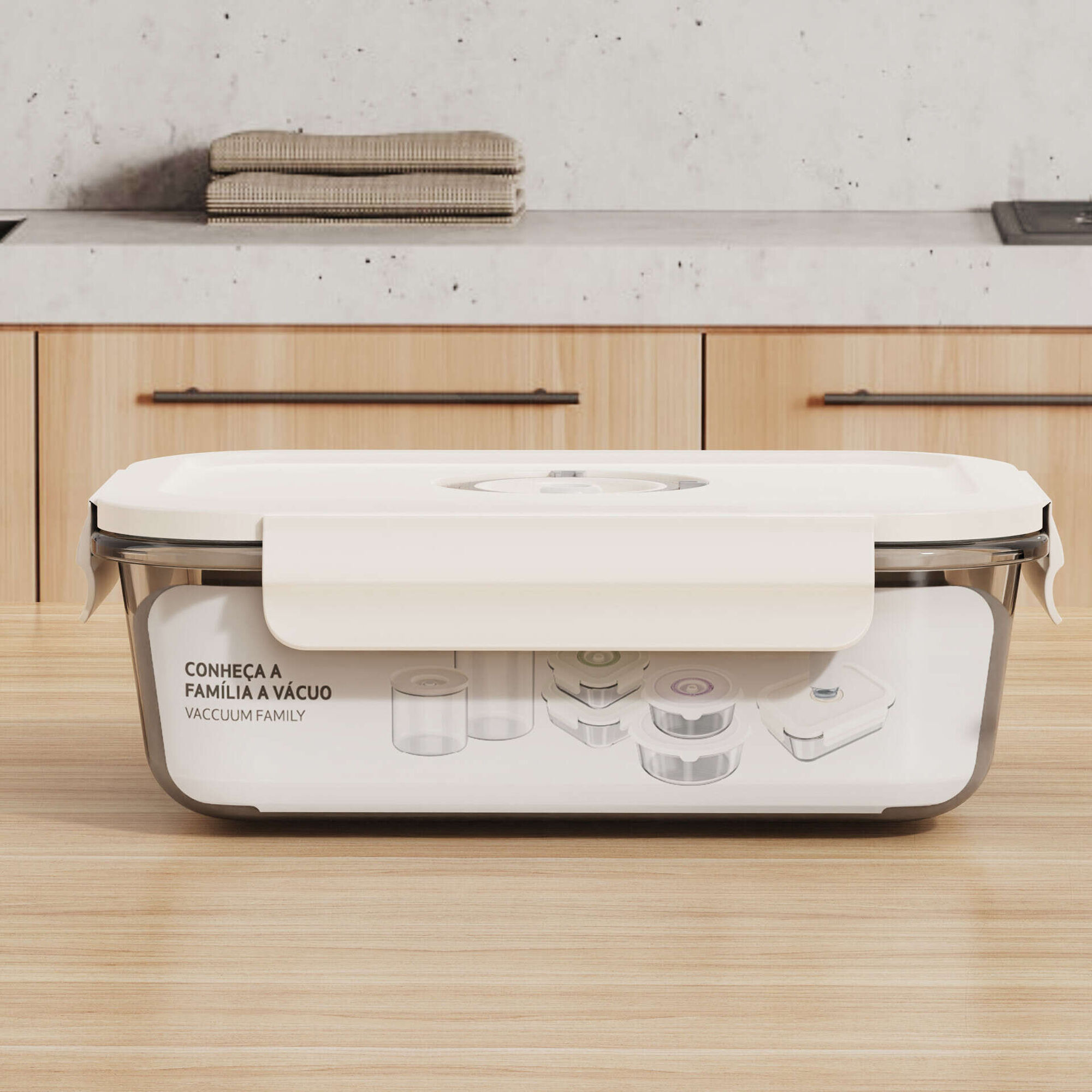 Caixa Vidro 1480ml com Vácuo Caixa Vidro 1480ml com Vácuo