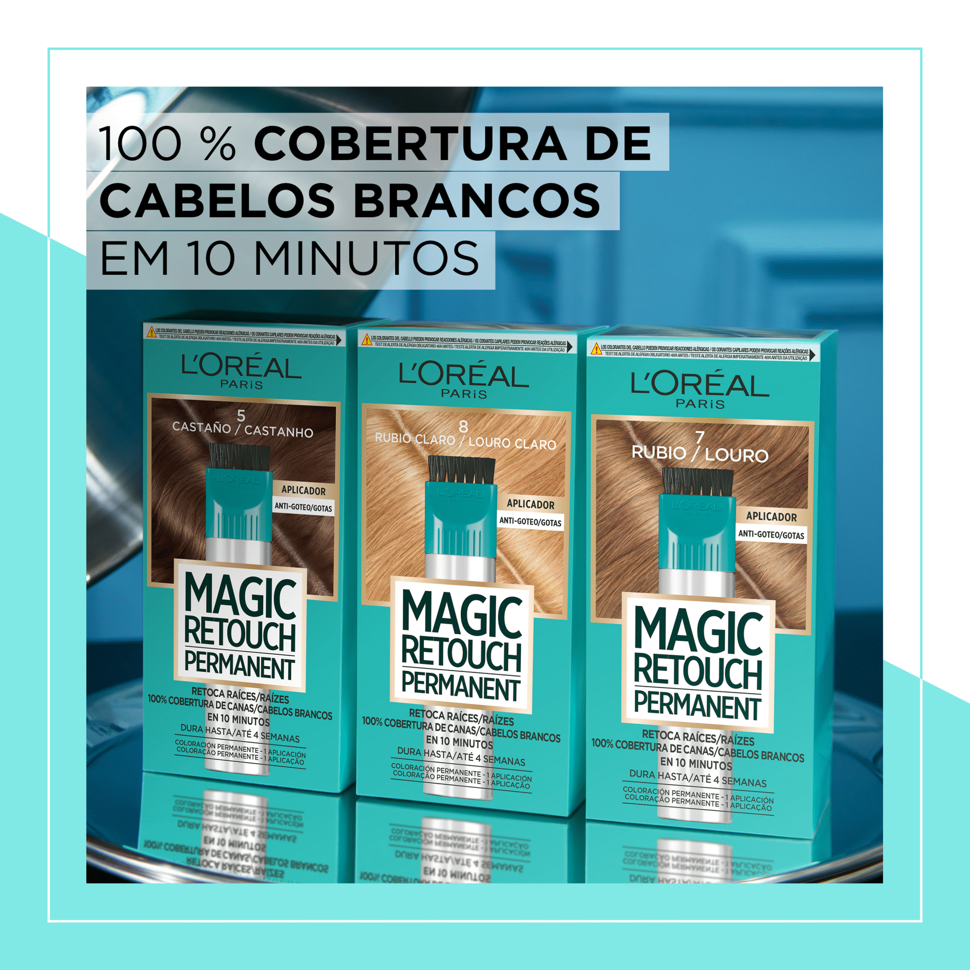 Colora&ccedil;&atilde;o Permanente Castanho Claro 6 L'Or&eacute;al Paris Magic Retouch