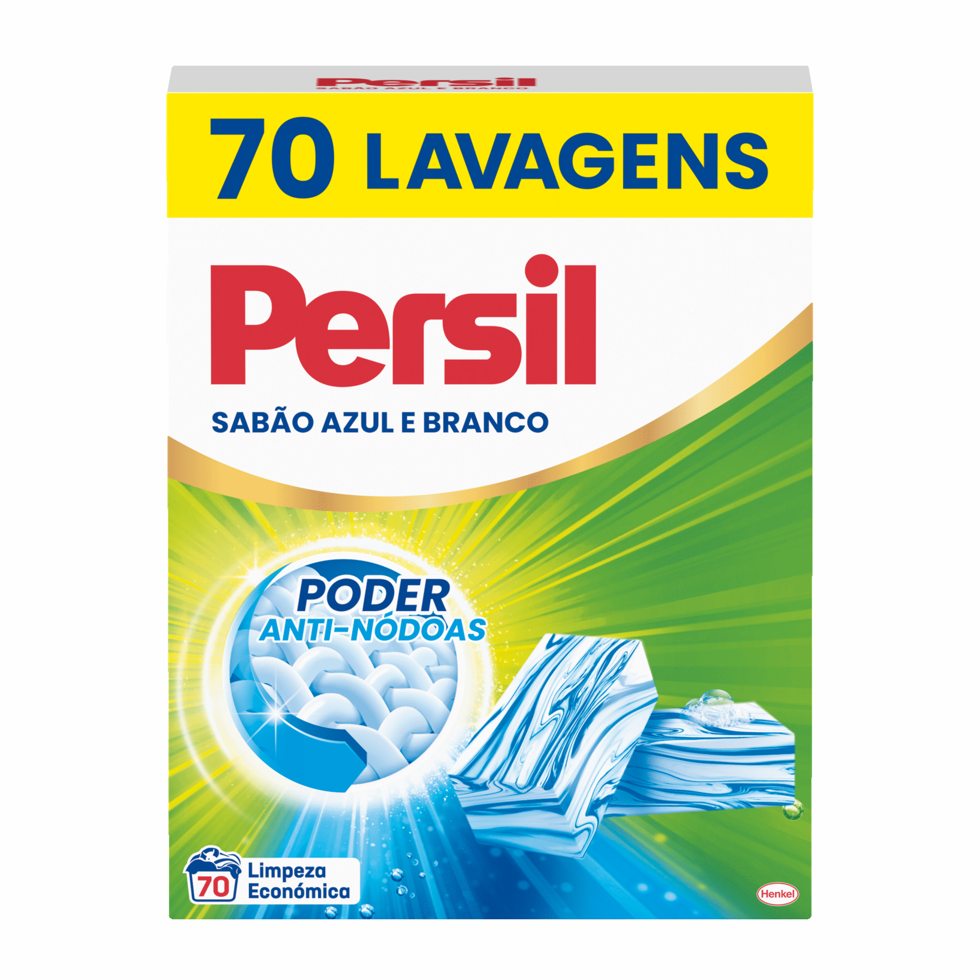 Detergente M&aacute;quina Roupa P&oacute; Sab&atilde;o Azul e Branco Persil