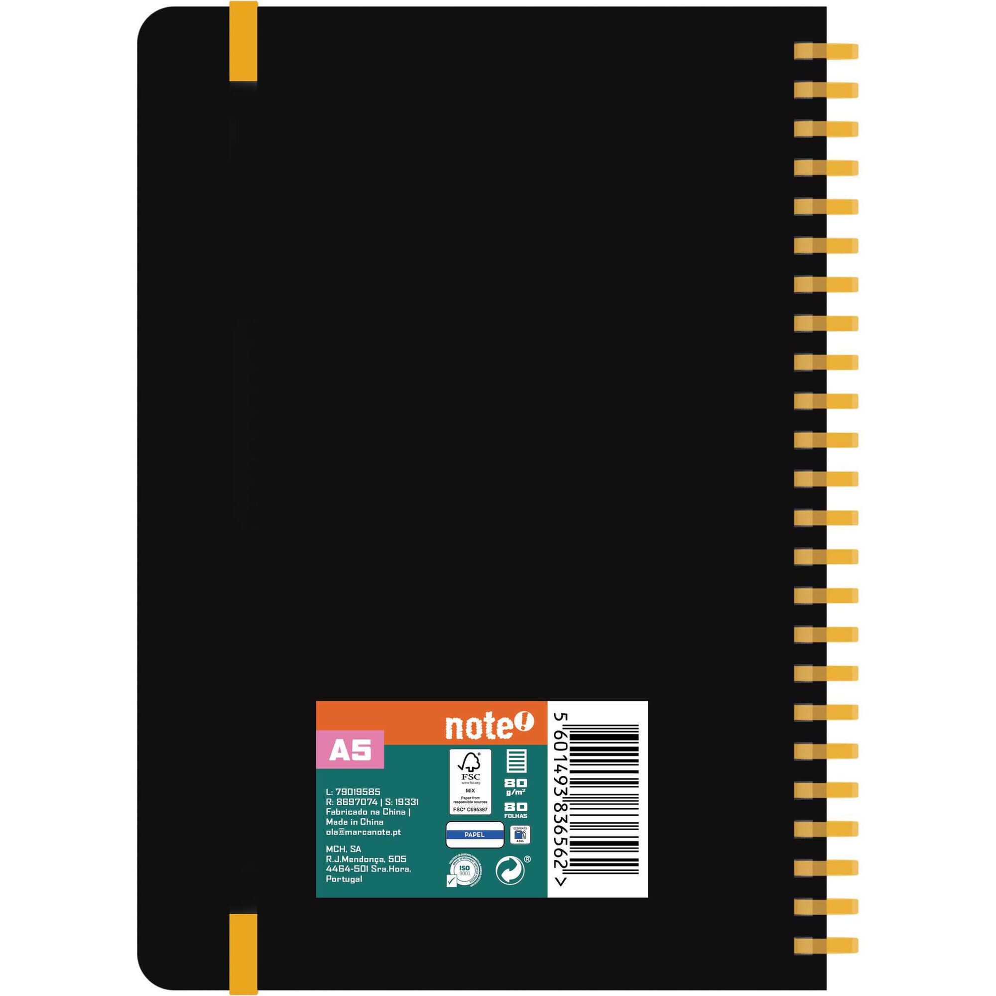 Caderno A5 Soft 80 Folhas Pautado (v&aacute;rias cores) Note!