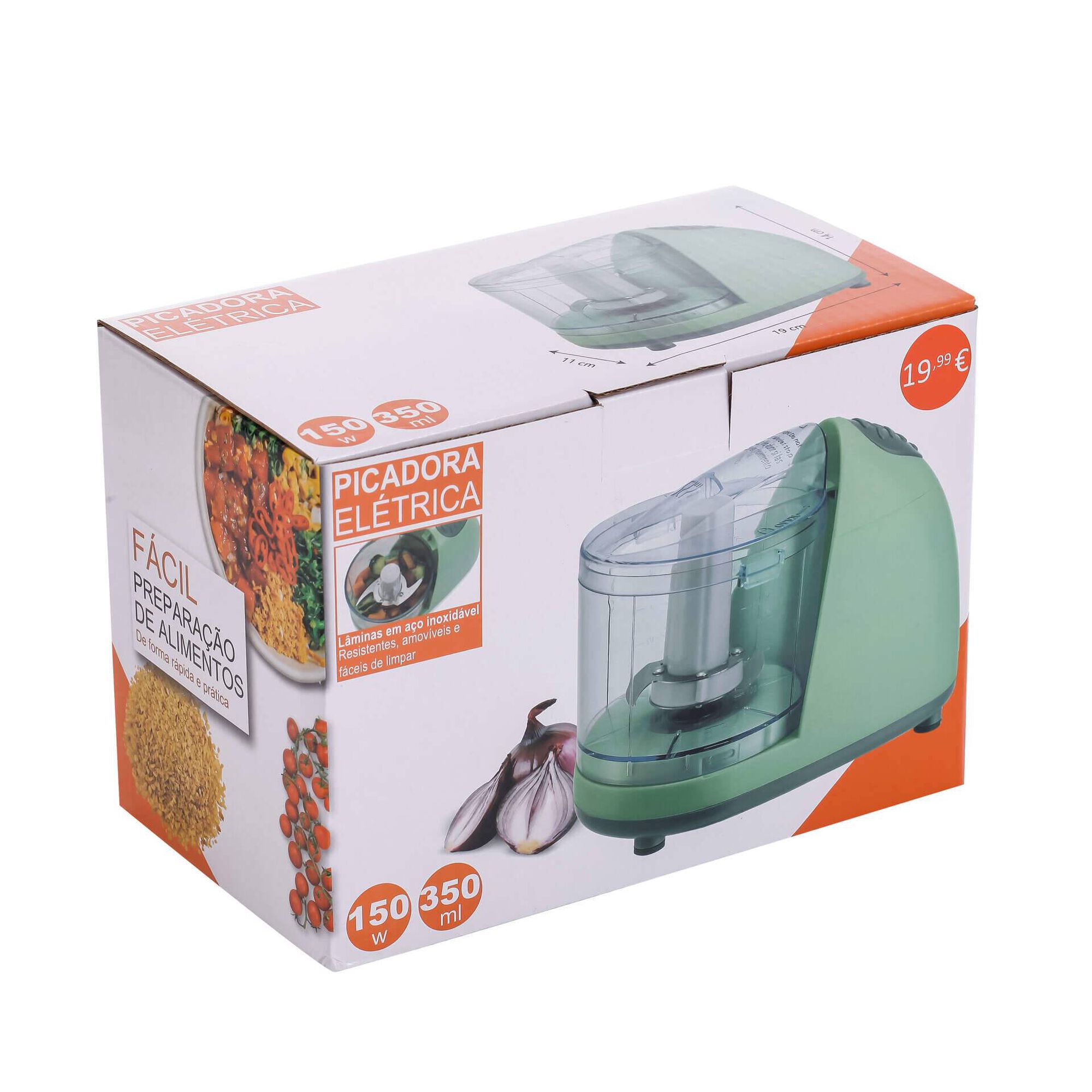 Mini Picadora Elétrica 350ml 150W Verde