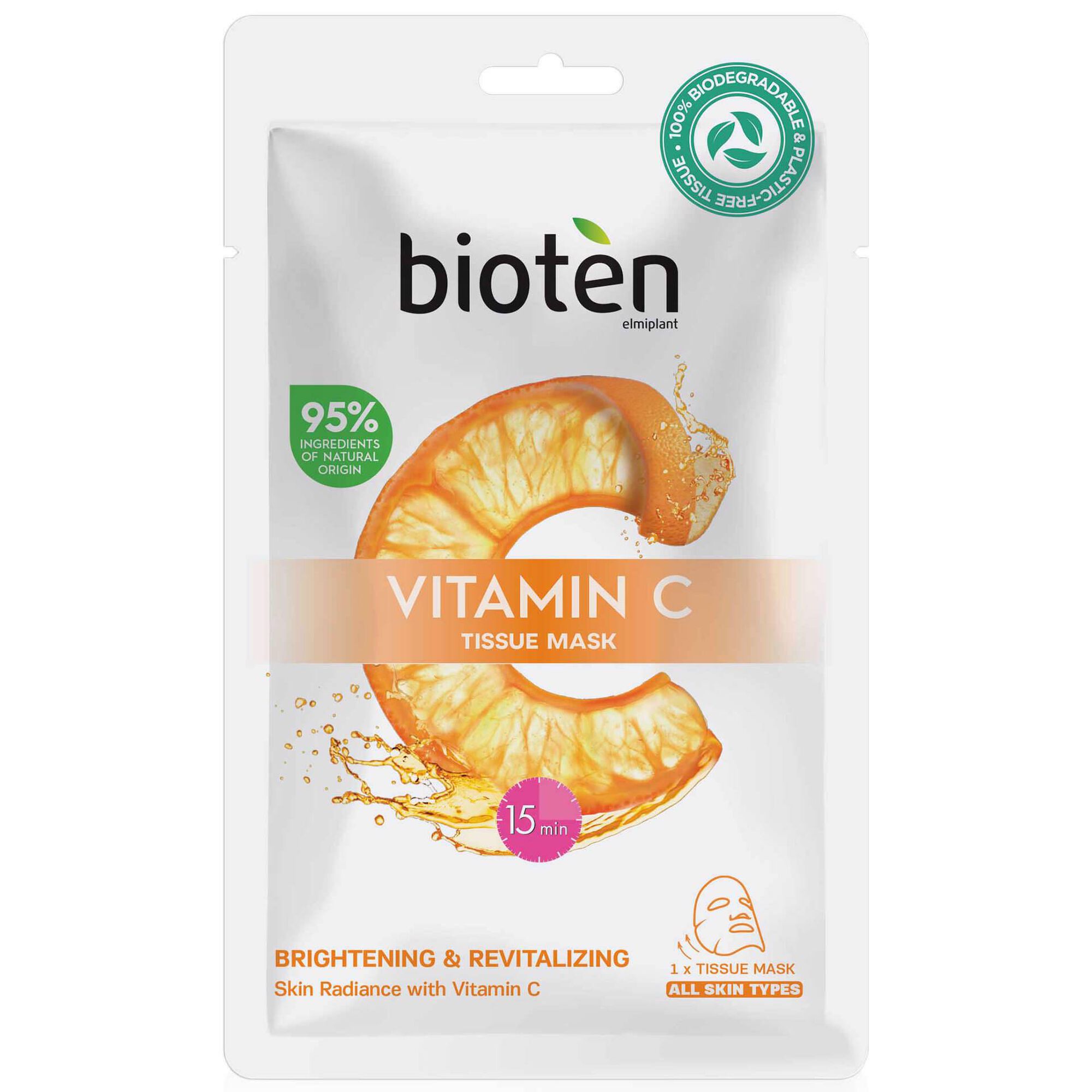 Máscara de Tecido de Olhos com Vitamina C Biodegradável
