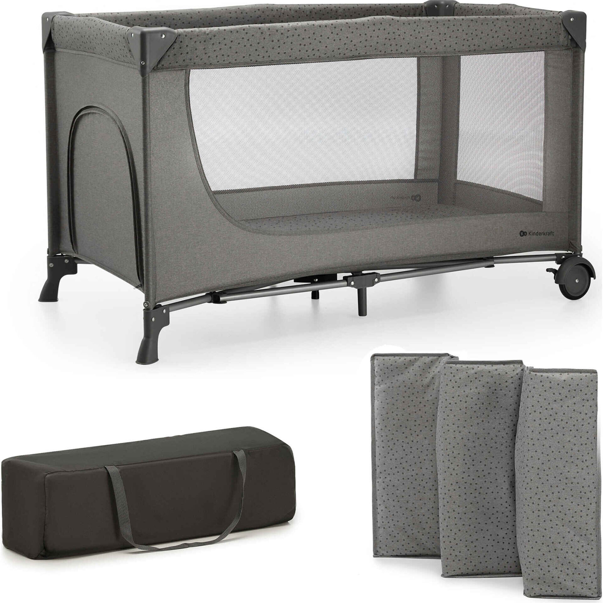 Cama de Viagem 2 em 1 Joy 2 Cinza Kinderkraft
