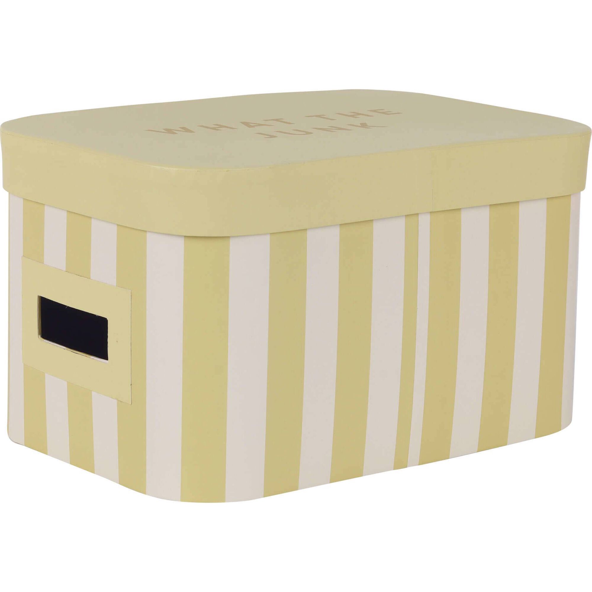 Caixa Riscas Largas Amarelas 25,5x17,5x14,5cm Kasa