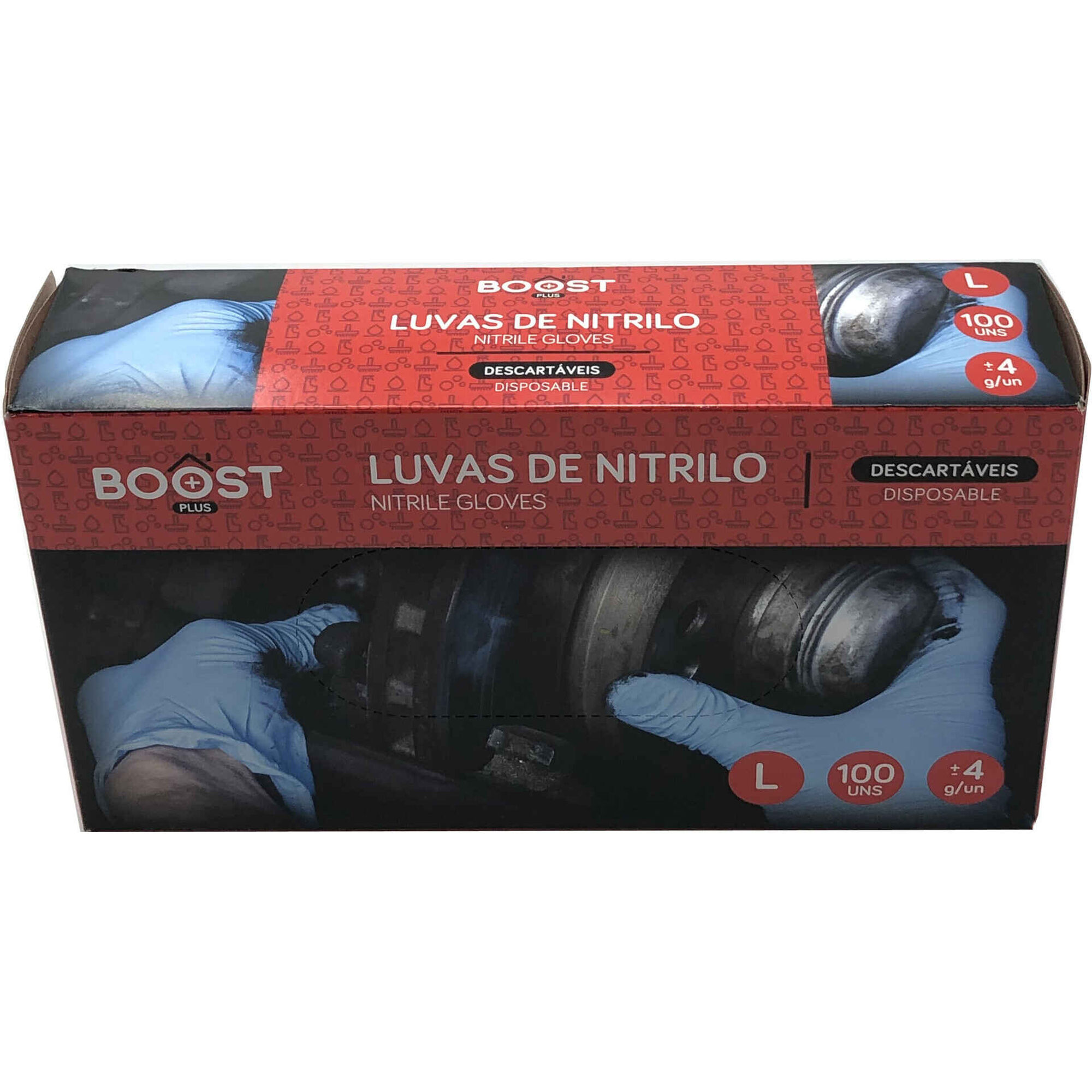 Conjunto 100 Luvas Descart&aacute;veis Boost
