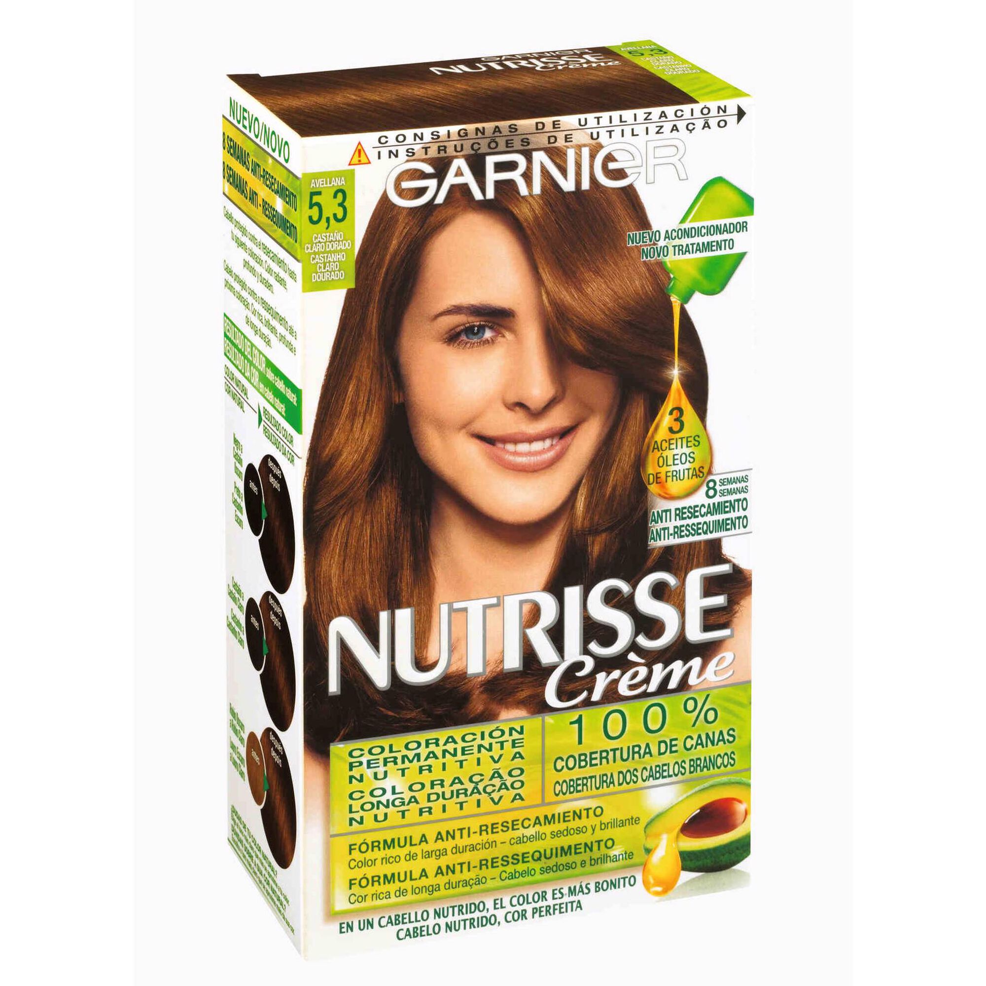 Coloração Permanente Nutrisse Creme Castanho Claro Dourado 5.3