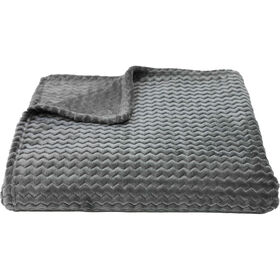 Manta Flanela Jacquard 160x130cm Zig Zag Cinza Kasa
