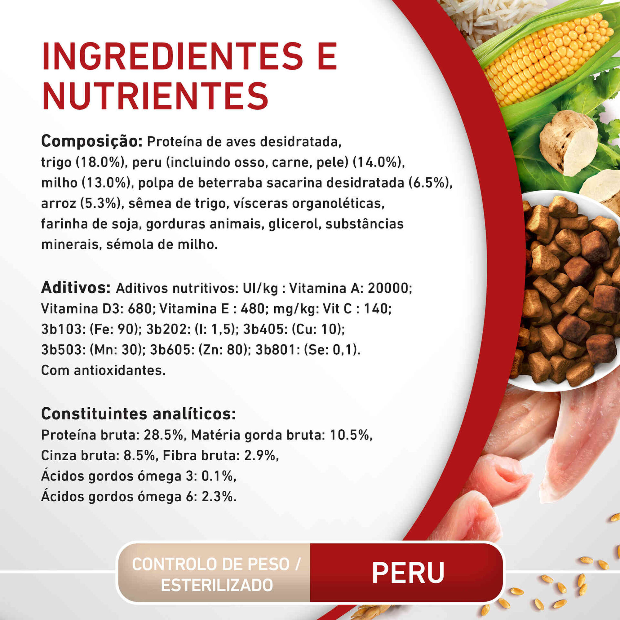 Ração para Cão Mini Weight Control Perú e Arroz