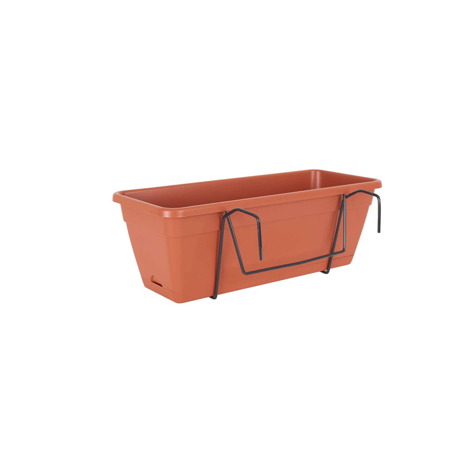 Floreira Plástico 50x17cm com Suporte Terracota Floreira Plástico 50x17cm com Suporte Terracota