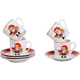 Conjunto 4 Chávenas Café 80ml Pai Natal com Prendas