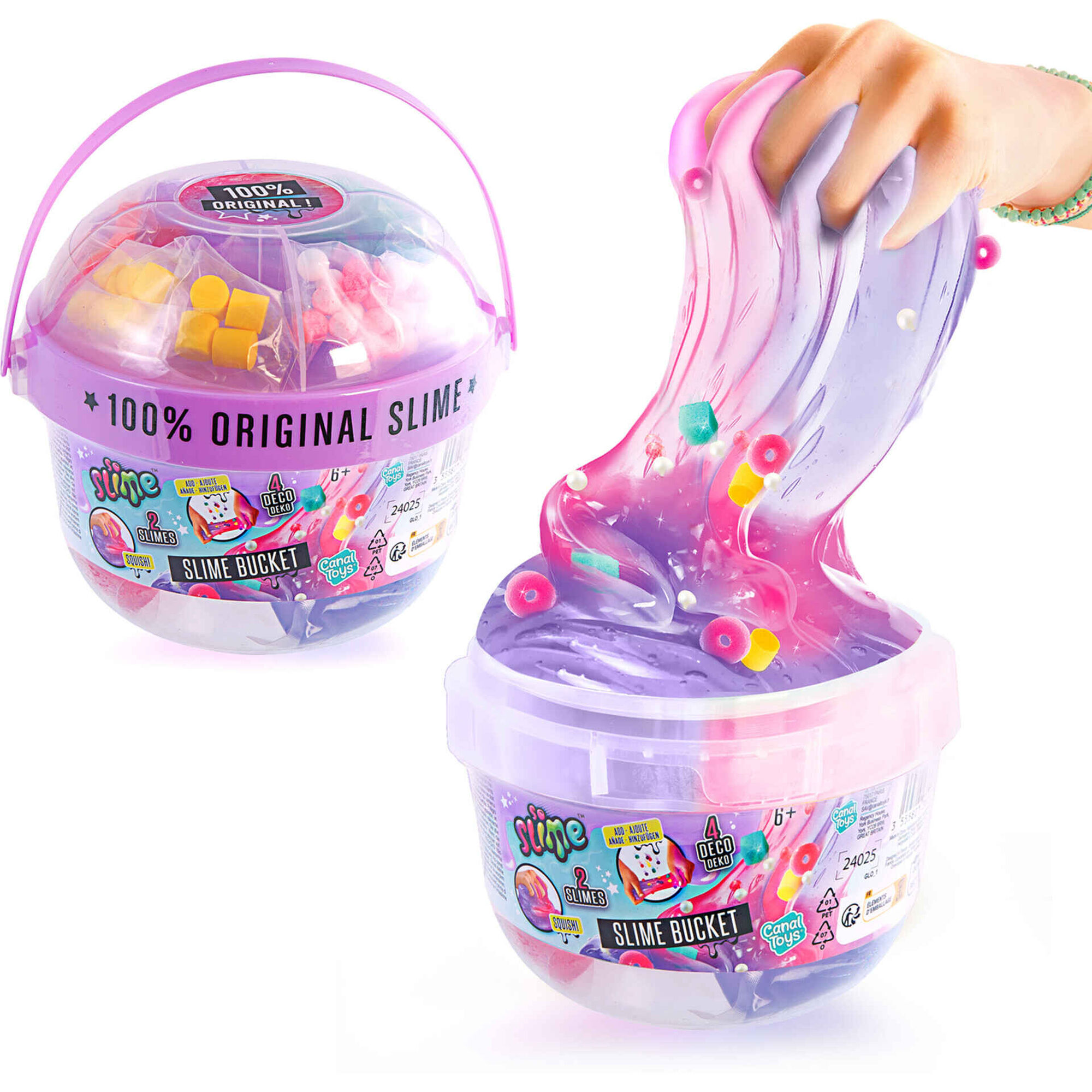 Slime - Balde com Decora&ccedil;&otilde;es (v&aacute;rios modelos)