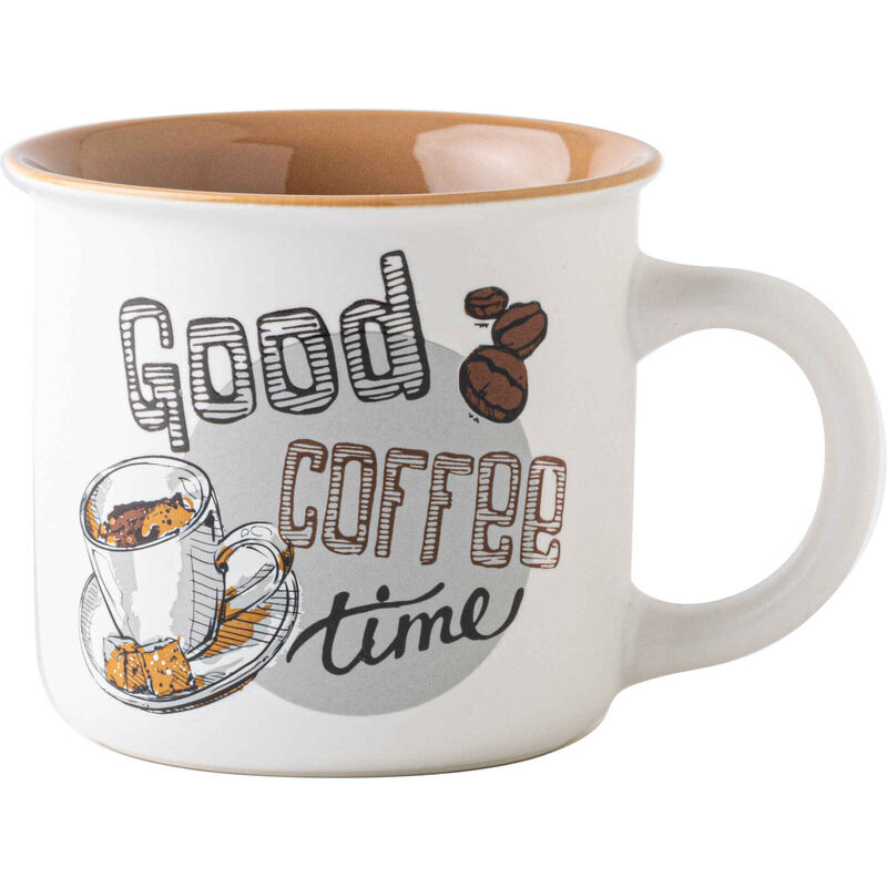 Caneca 360ml Vintage Good Coffee Branca Kasa