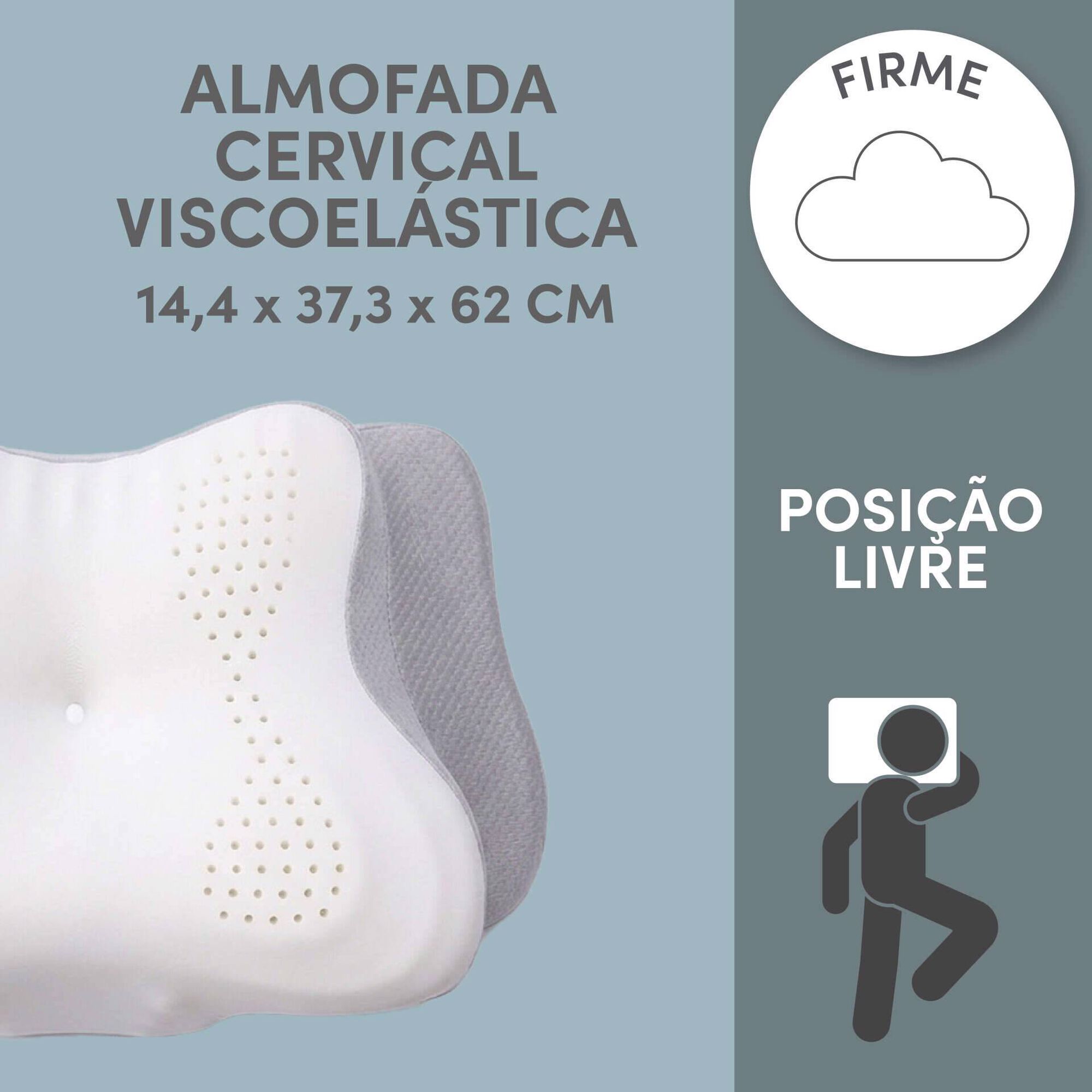 Almofada 62x37x14,4cm Cervical Viscoel&aacute;stica Kasa