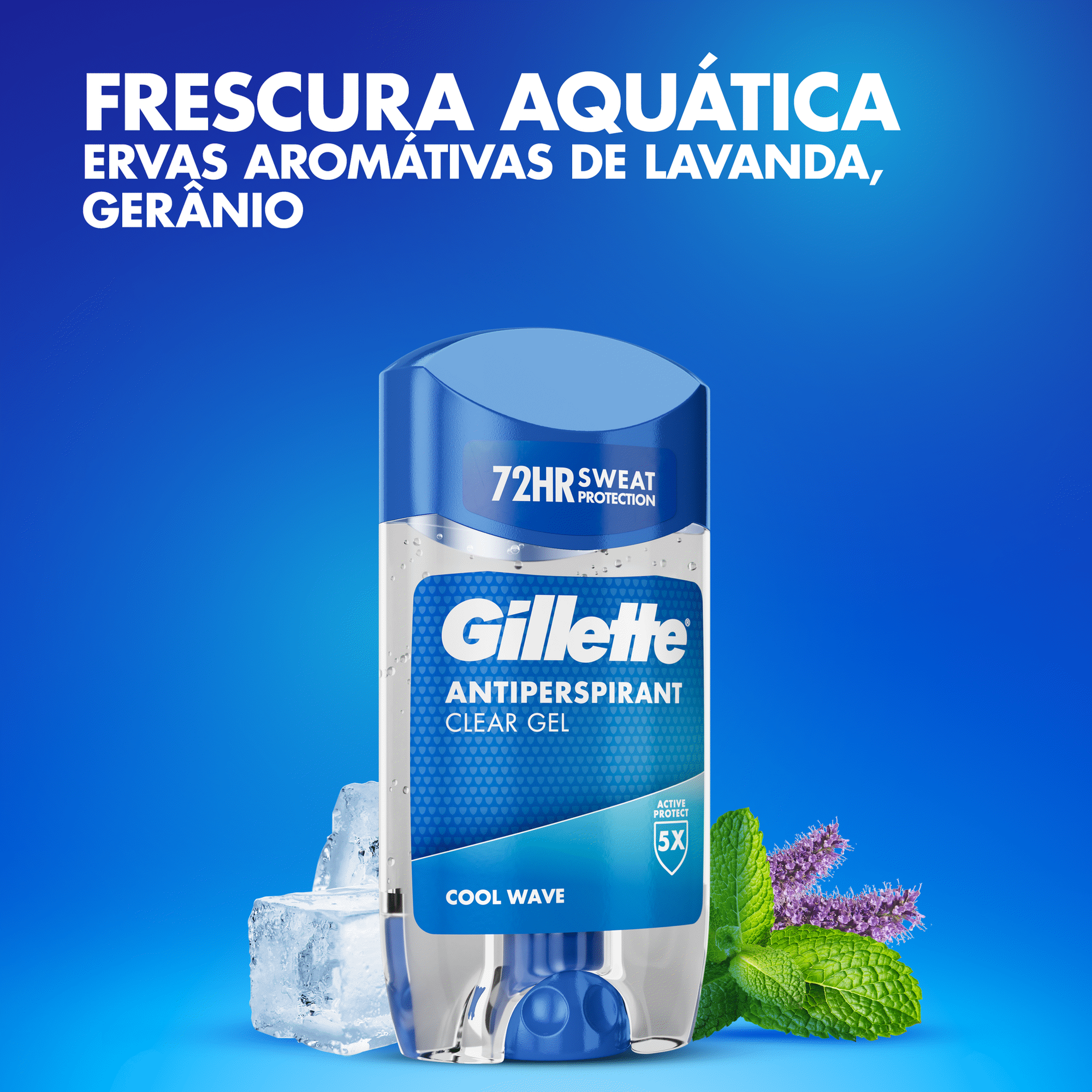 Desodorizante Stick Antitranspirante Clear Gel Cool Wave Gillette