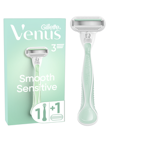M&aacute;quina Depilat&oacute;ria Smooth Sensitive com 1 Recarga Gillette Venus