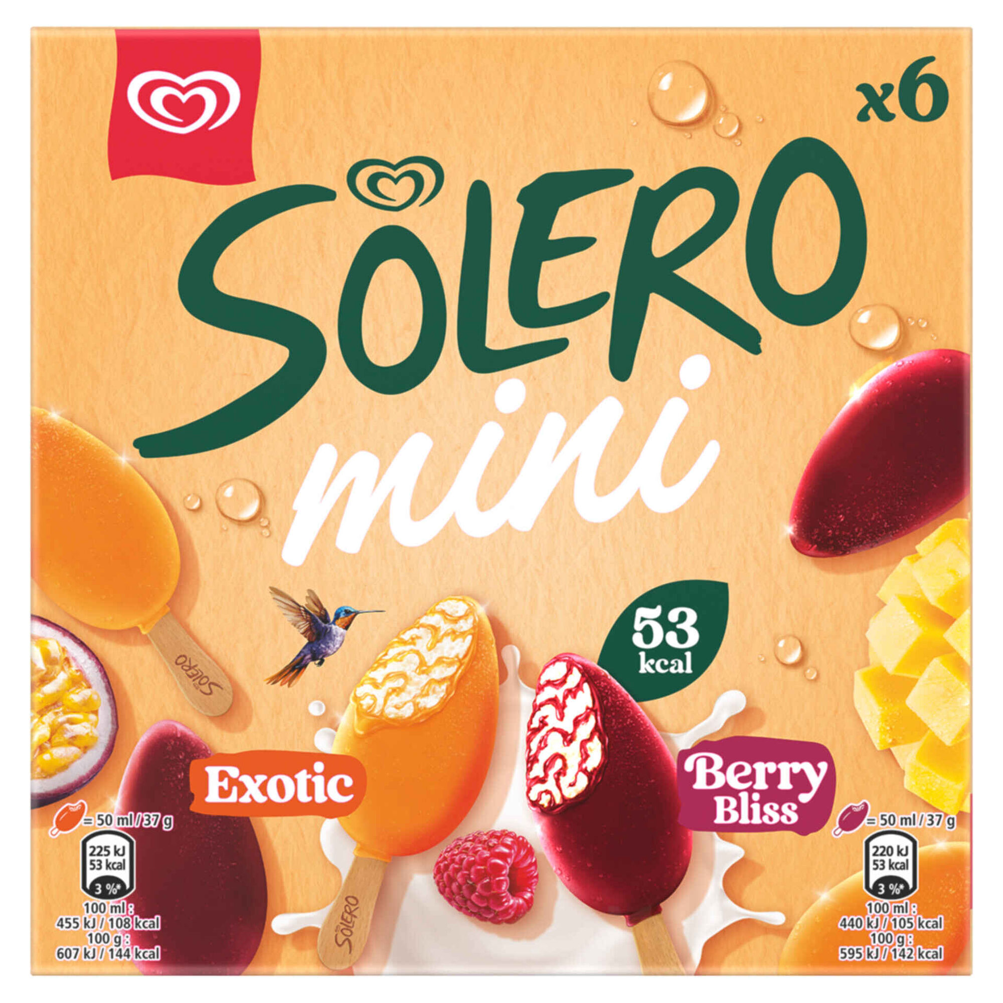 Gelado Mini Exotic e Berry Bliss Solero