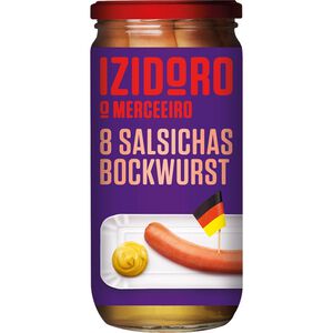 Salsichas Bockwurst Frasco 8 un Izidoro