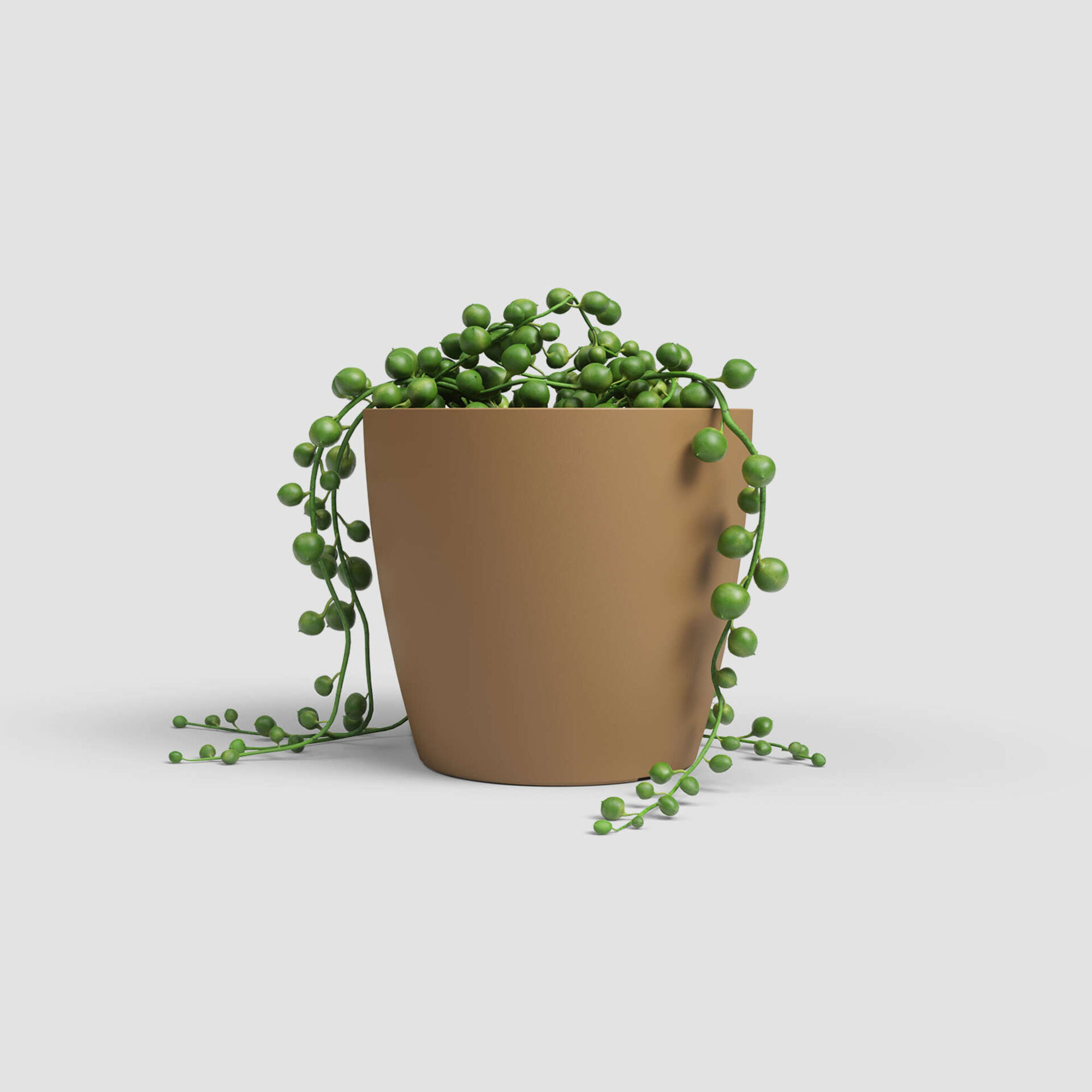 Vaso Redondo Plástico 9cm Mostarda