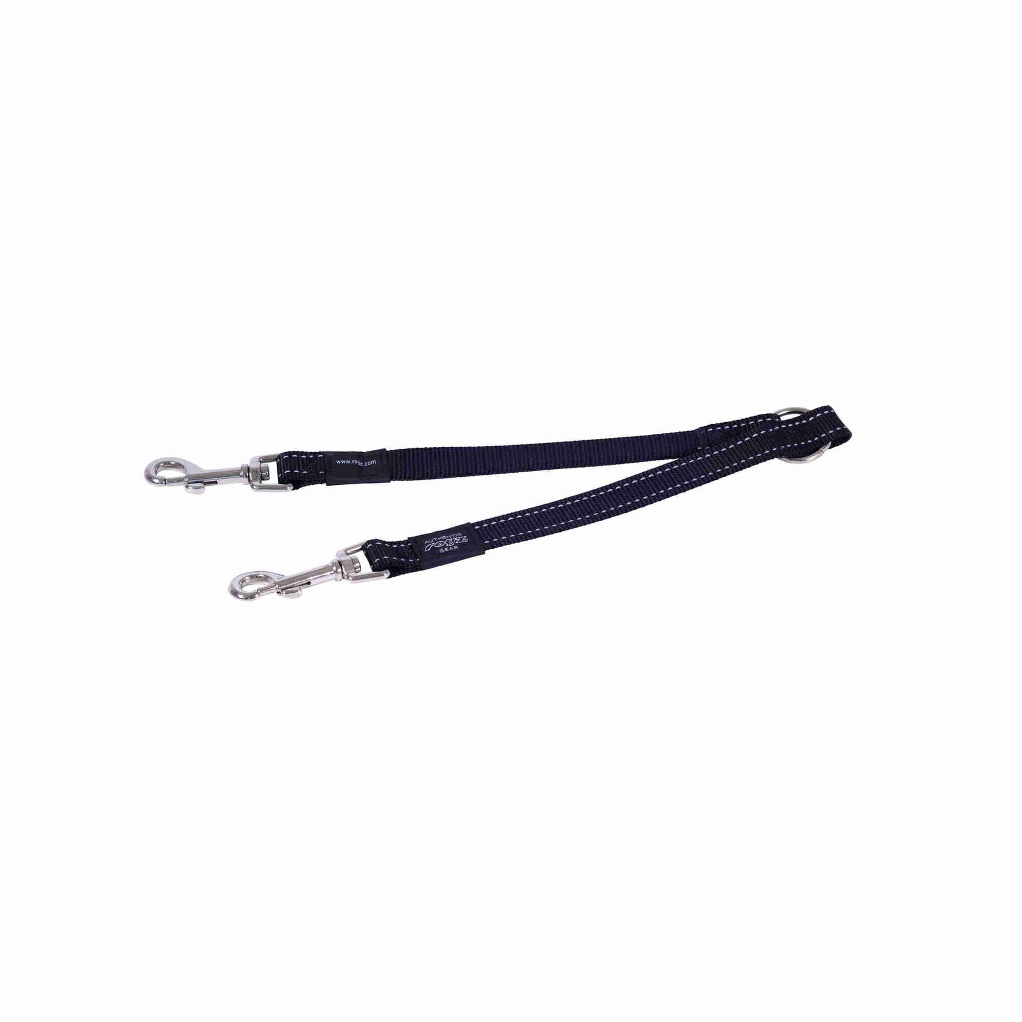 Trela Dupla para C&atilde;o Splitter Preta M/L Rogz