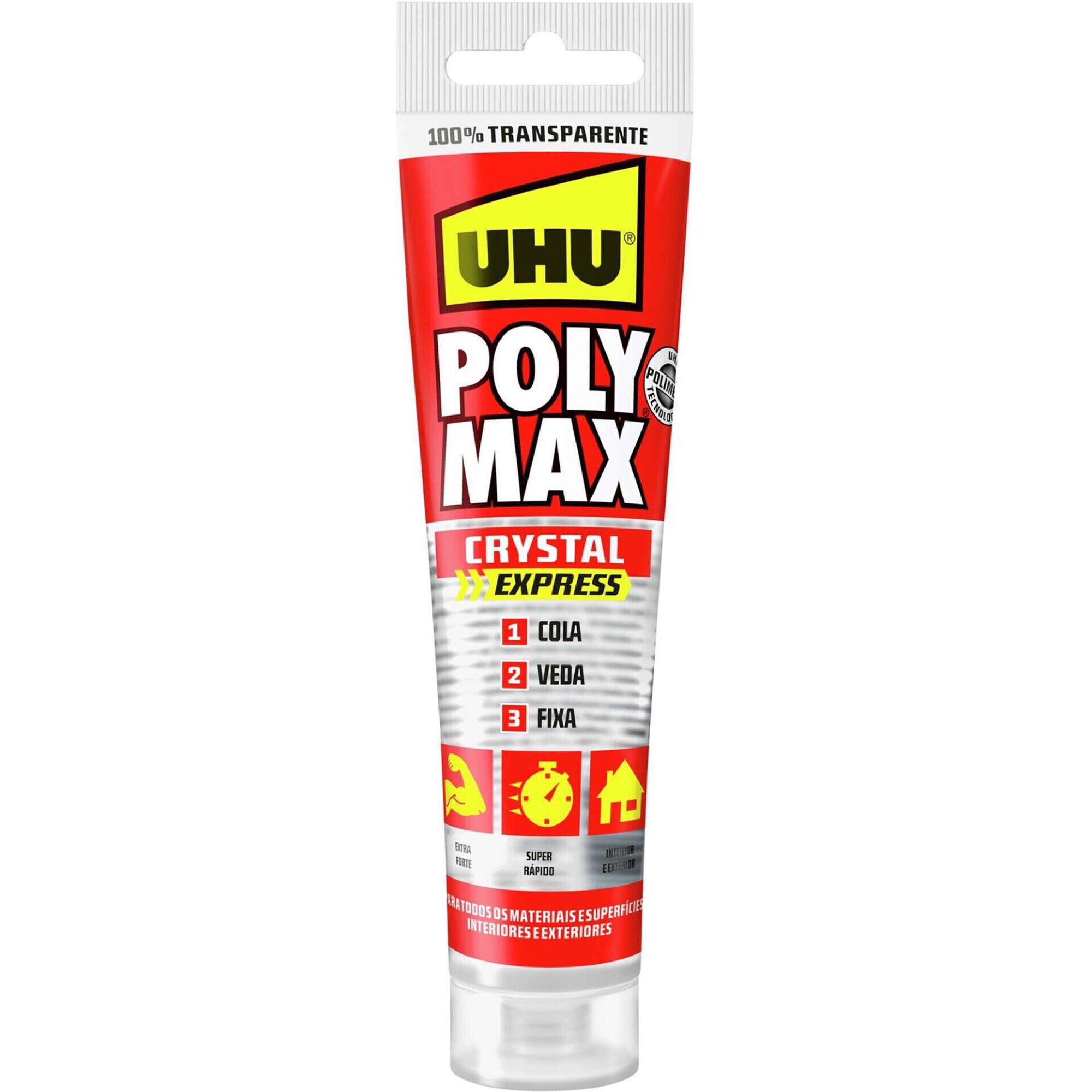 Cola e Veda Poly Max Cristal Tubo UHU, , hi-res