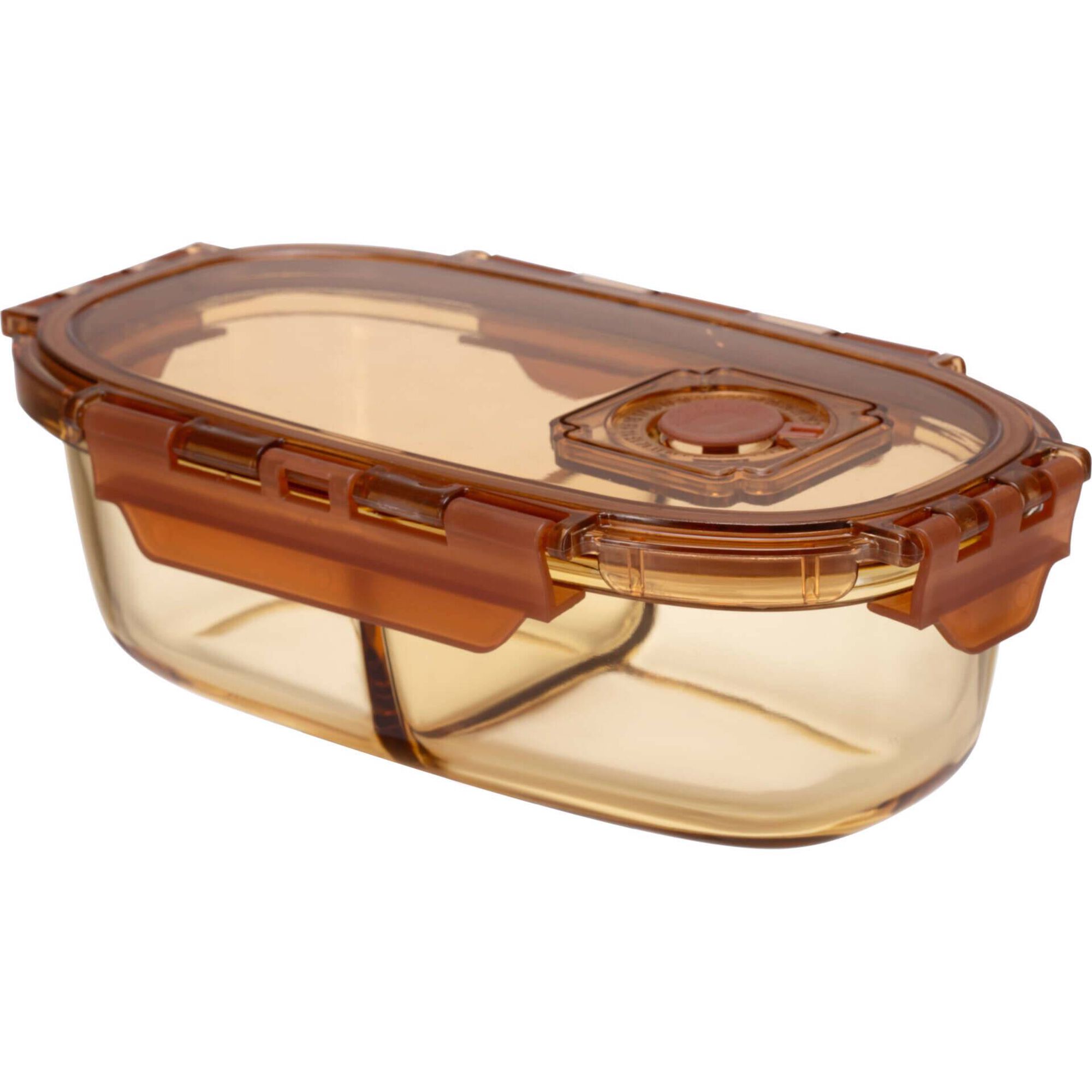 Caixa Vidro para Refeição com Divisórias 750ml Ambar Caixa Vidro para Refeição com Divisórias 750ml Ambar