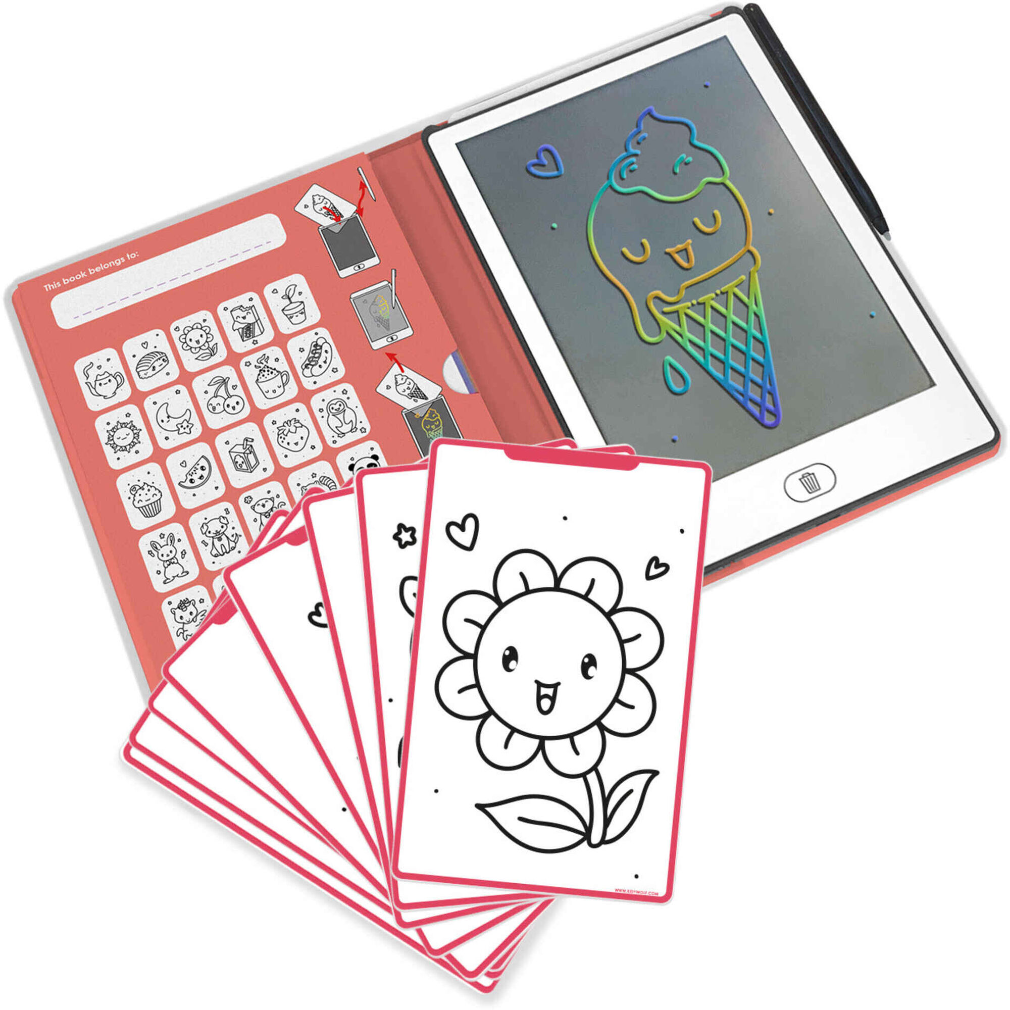 Kidiwolf - Bloco de Desenho LCD Kawai