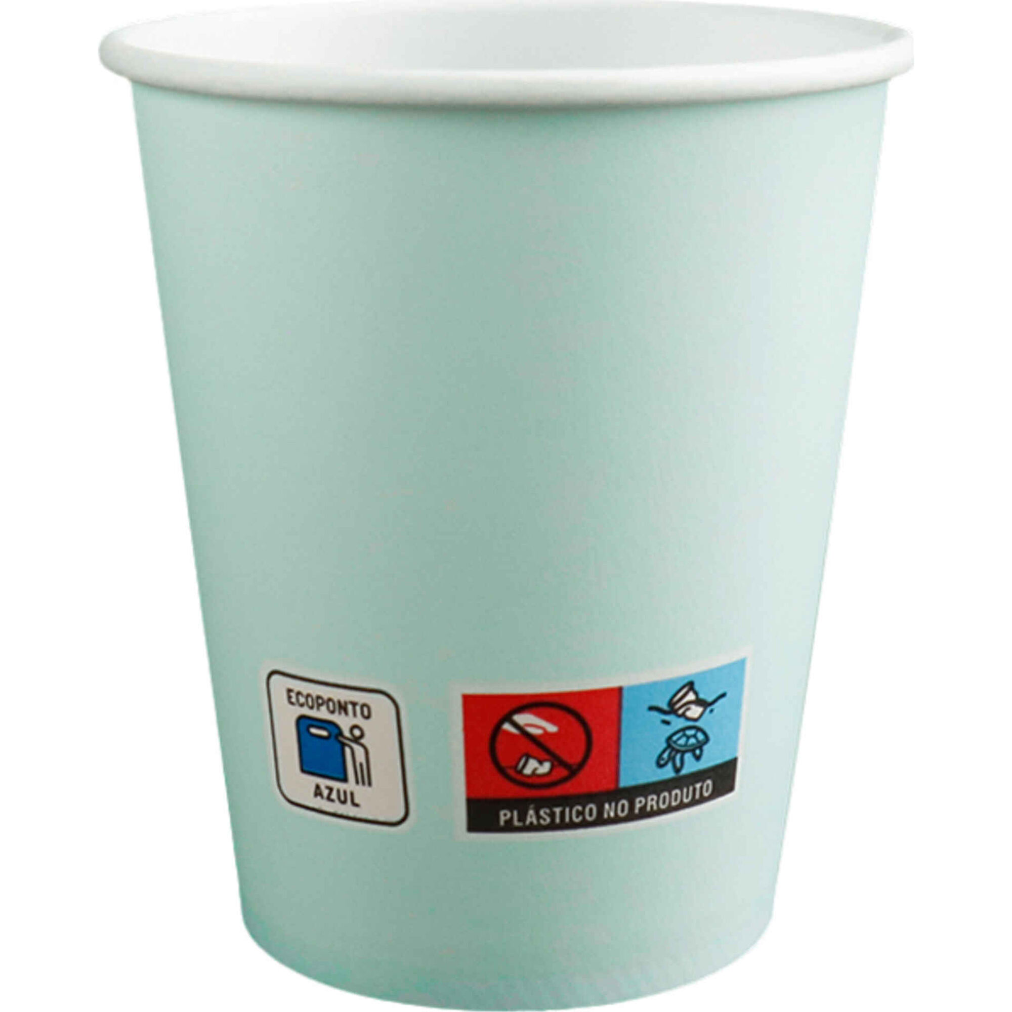 Conjunto 10 Copos Água 240ml Papel Soft Azul