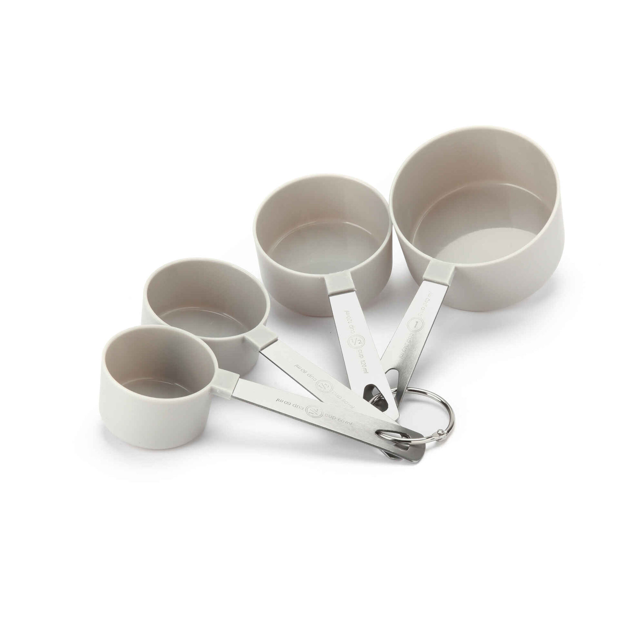 Conjunto 4 Colheres Medidoras Plásticas Cinza Chefe