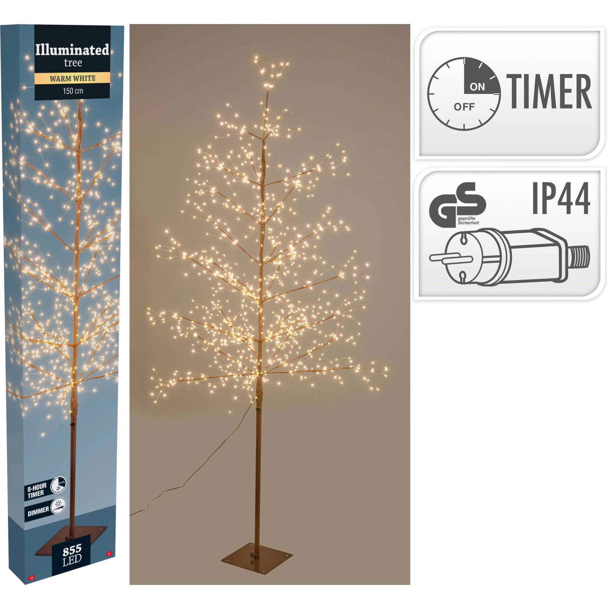 &Aacute;rvore Natal com 855 Leds 150cm