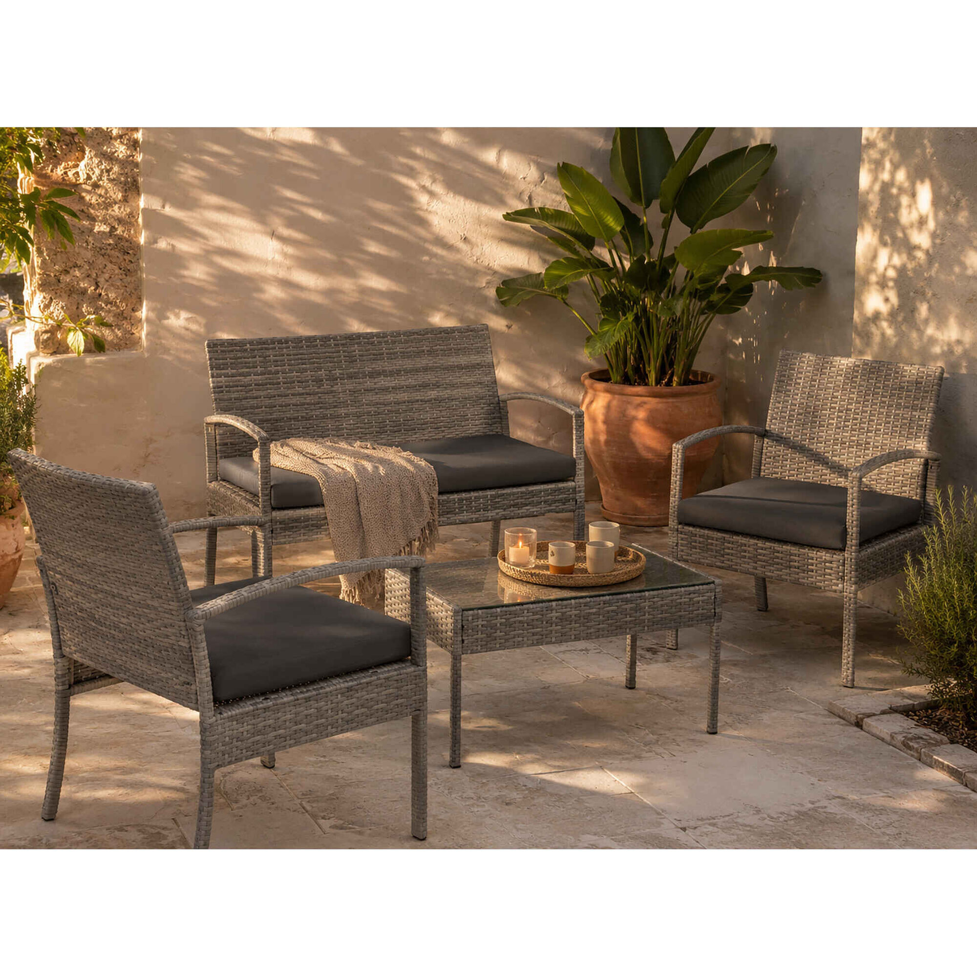Conjunto de Estar Wicker S&atilde;o Francisco Kasa