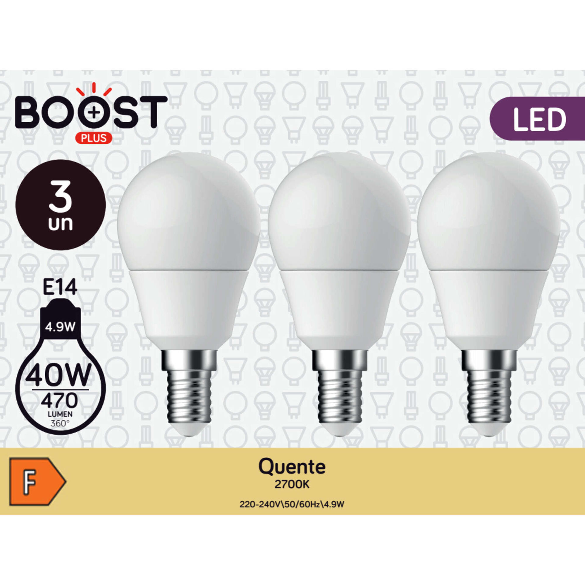 L&acirc;mpada LED Standart E14 2700K 40W Boost