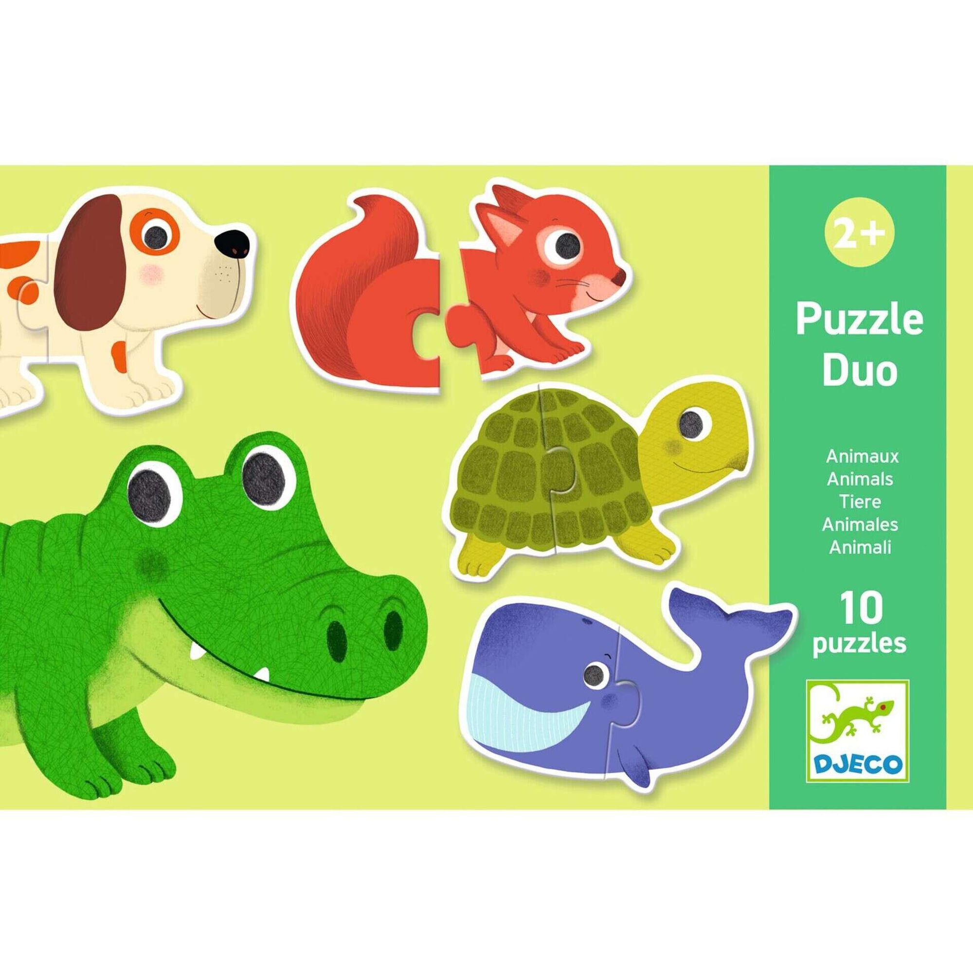 Djeco - Puzzle Duo Animais 20 Pe&ccedil;as