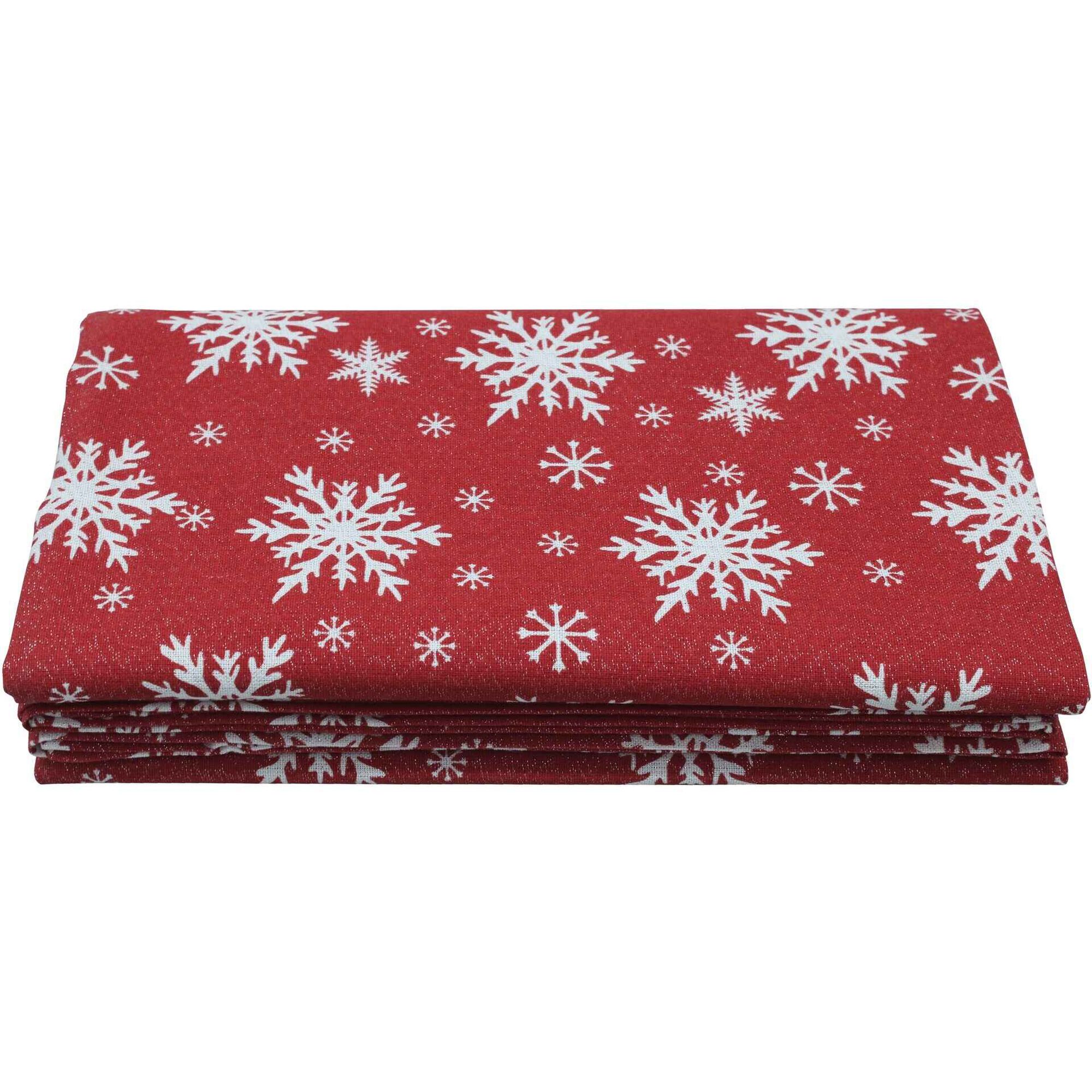 Toalha Mesa Vermelha Brilhante com Estrelas