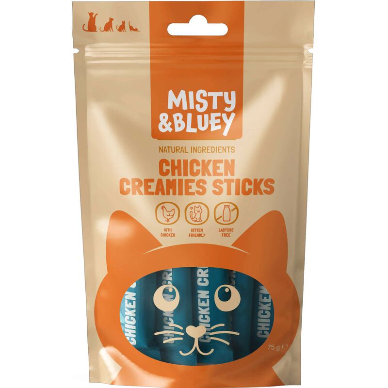 Snack para Gato Sticks Frango Misty &amp; Bluey