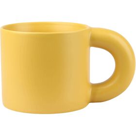 Caneca com Asa Grossa 330ml Amarela Casa em Flor Kasa