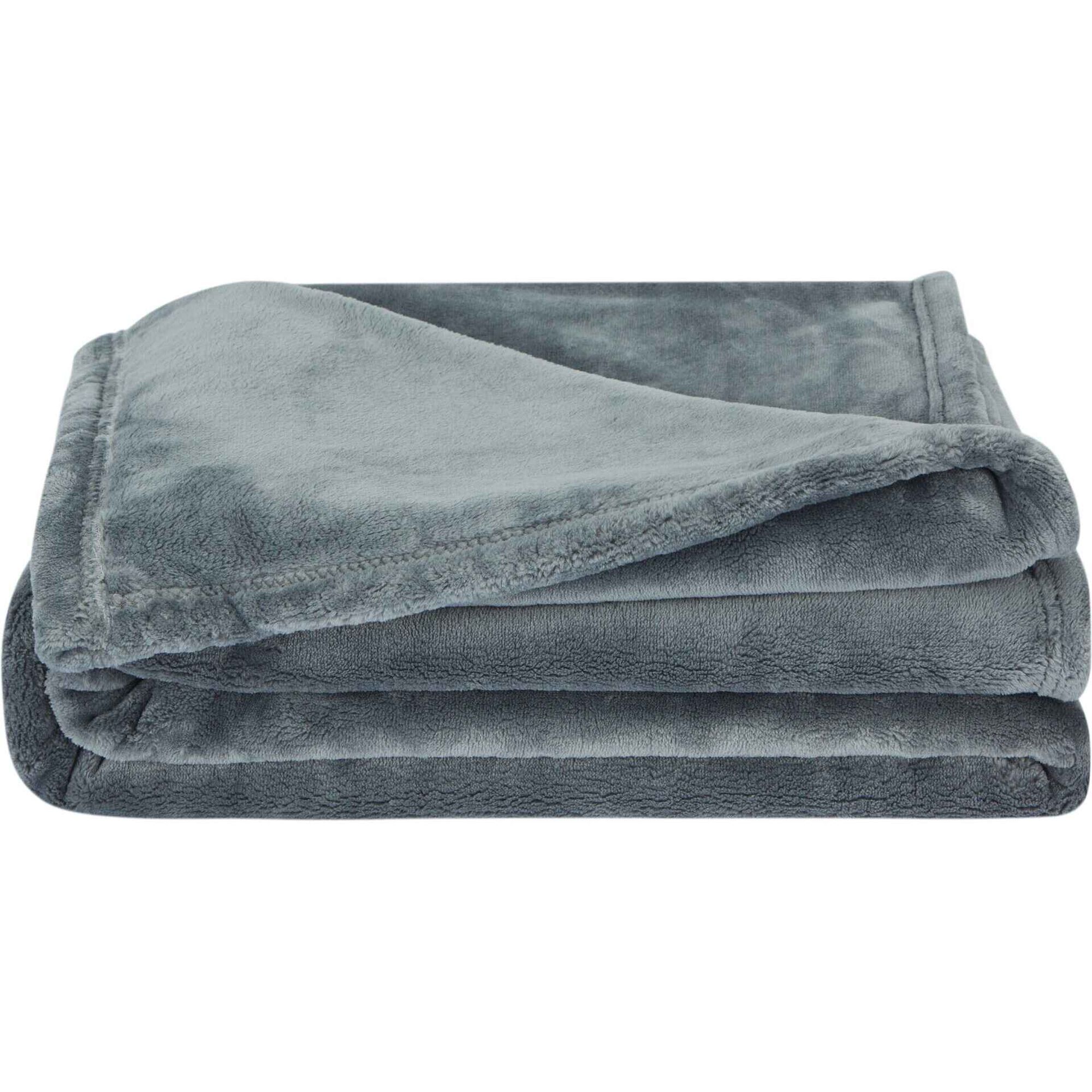 Manta Flanela 130x160cm Cinza Kasa