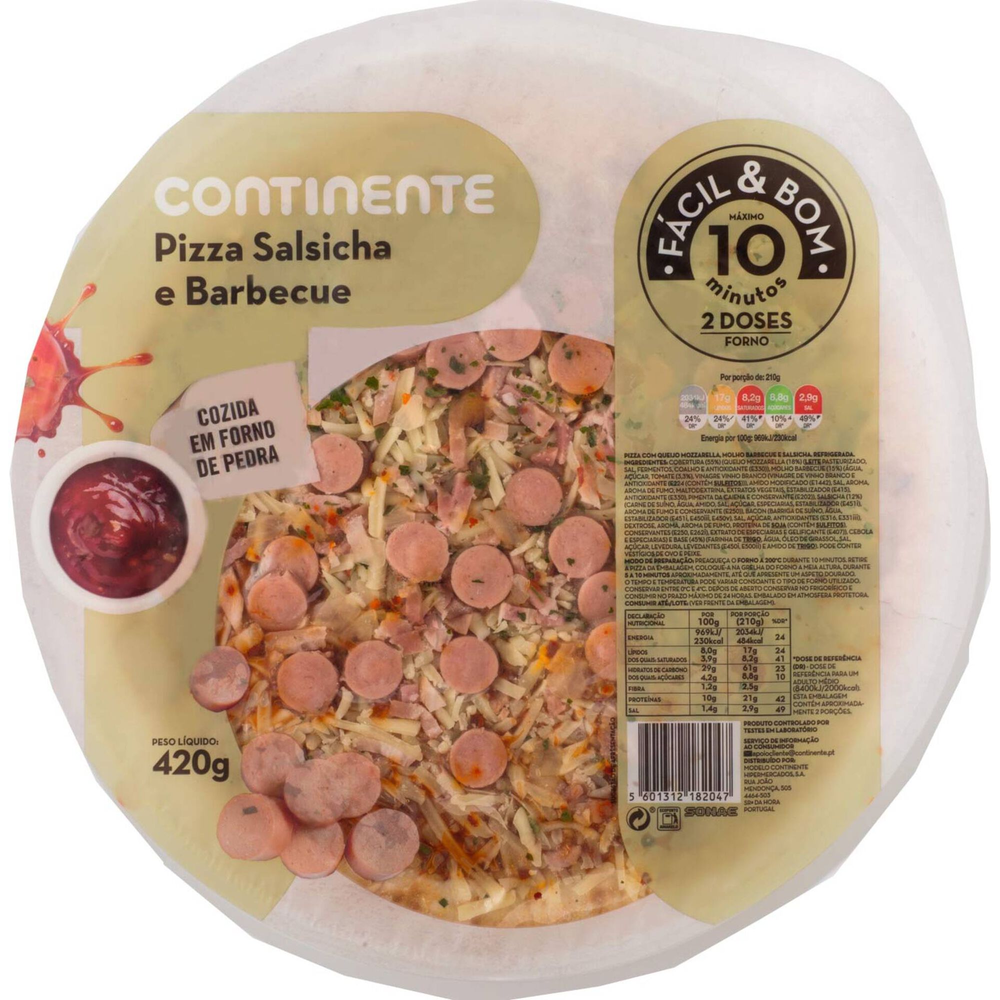Pizza Fresca de Salsicha e Barbecue Pizza Fresca de Salsicha e Barbecue